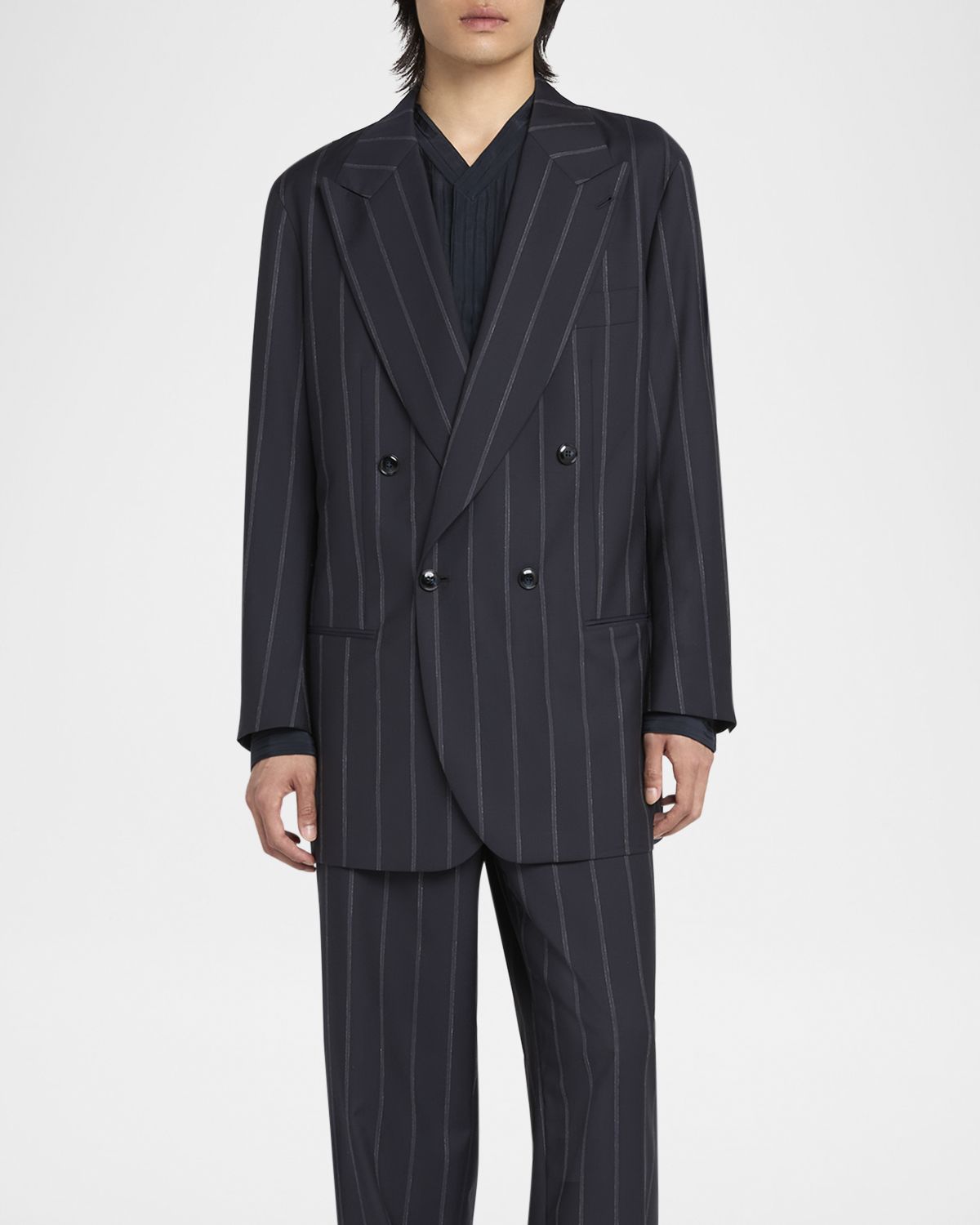 Giorgio Armani Men 's Heritage Pinstripe Oversized Suit