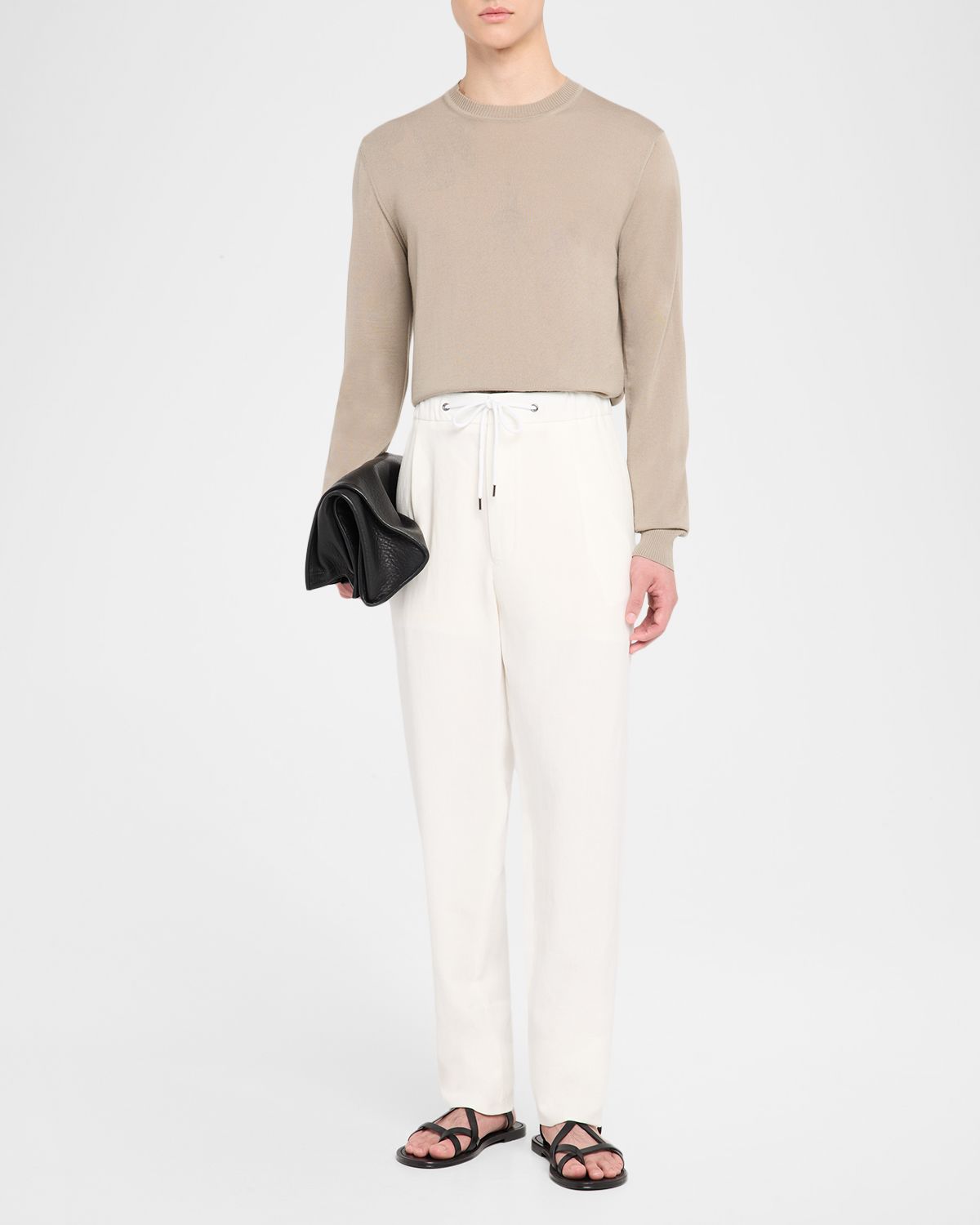 Giorgio Armani Men 's Linen Drawstring Trousers