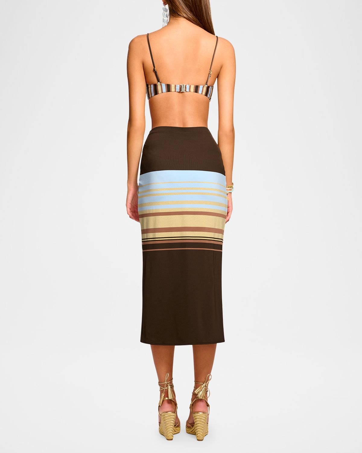 Ramy Brook Xana Striped Midi Beach Skirt