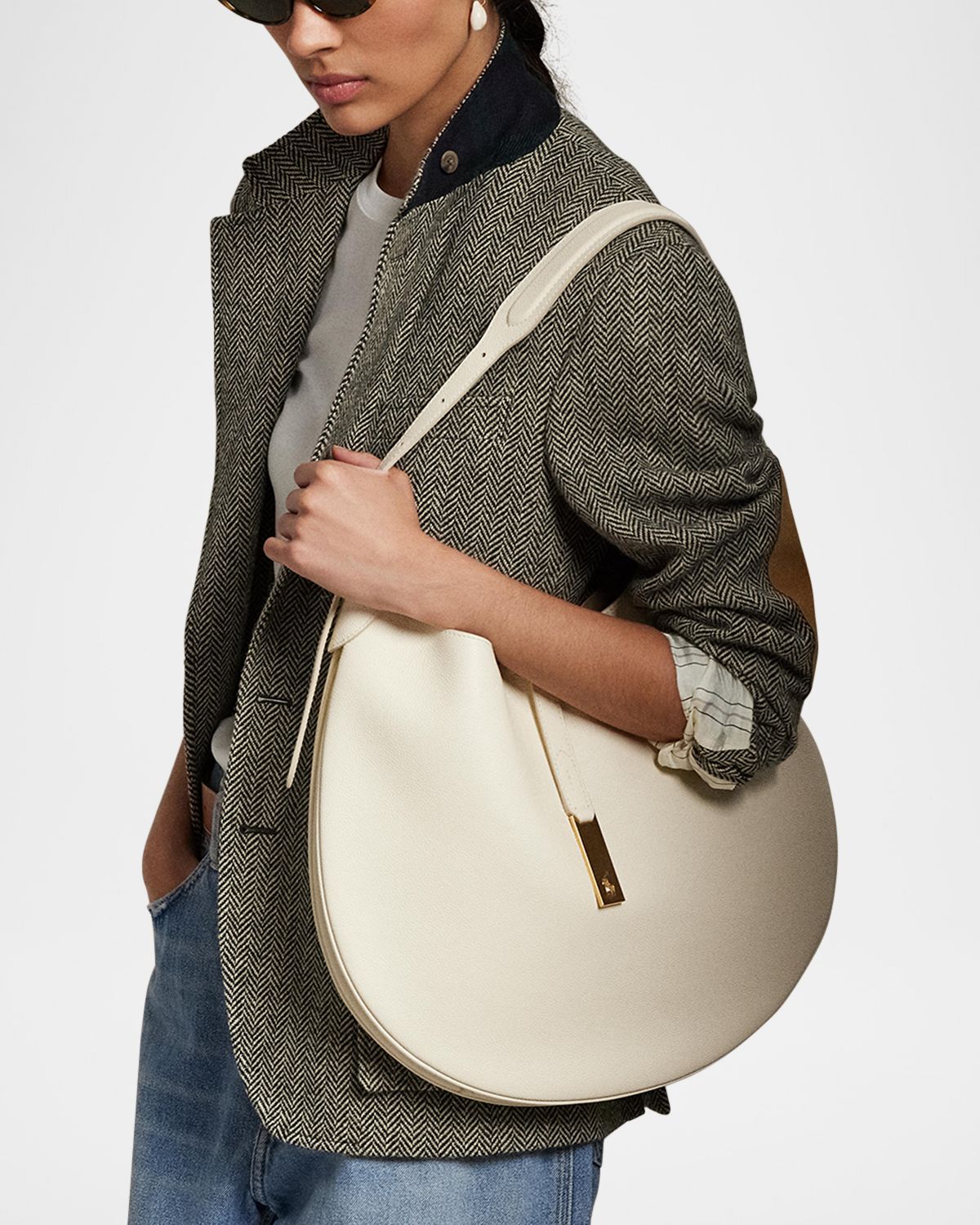 Polo Ralph Lauren Polo ID Medium Leather Shoulder Bag