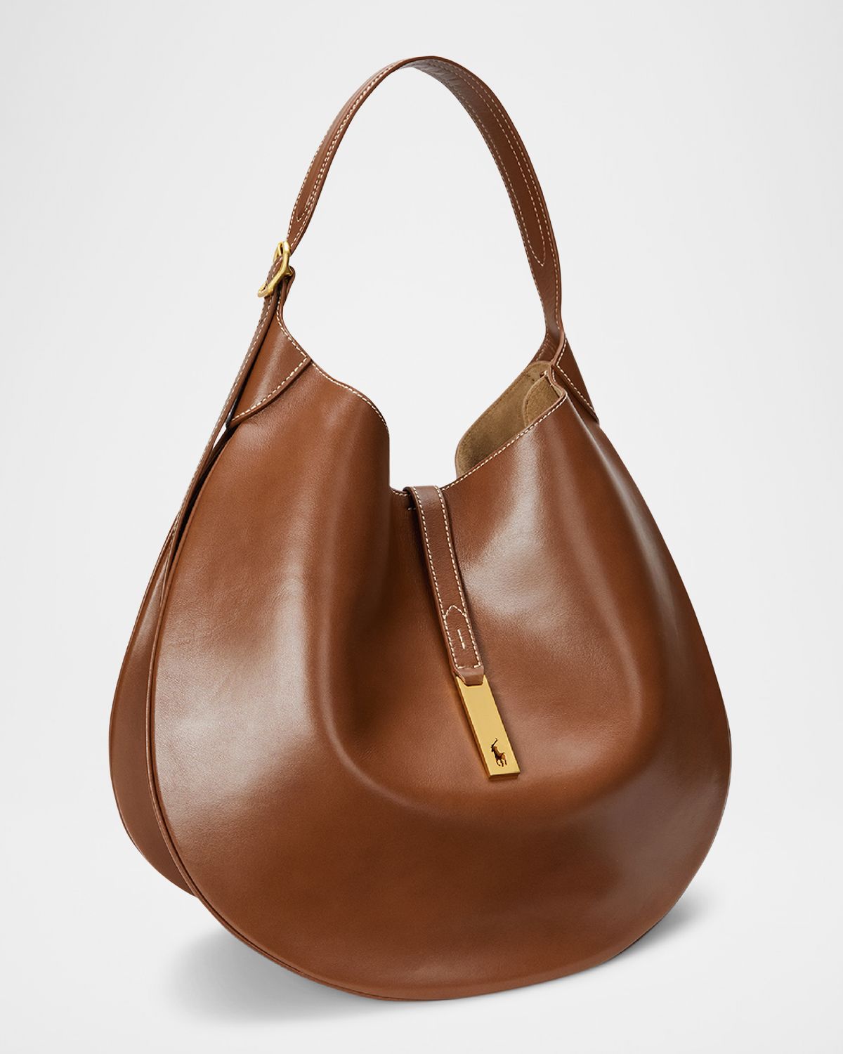 Polo Ralph Lauren Polo ID Medium Leather Shoulder Bag