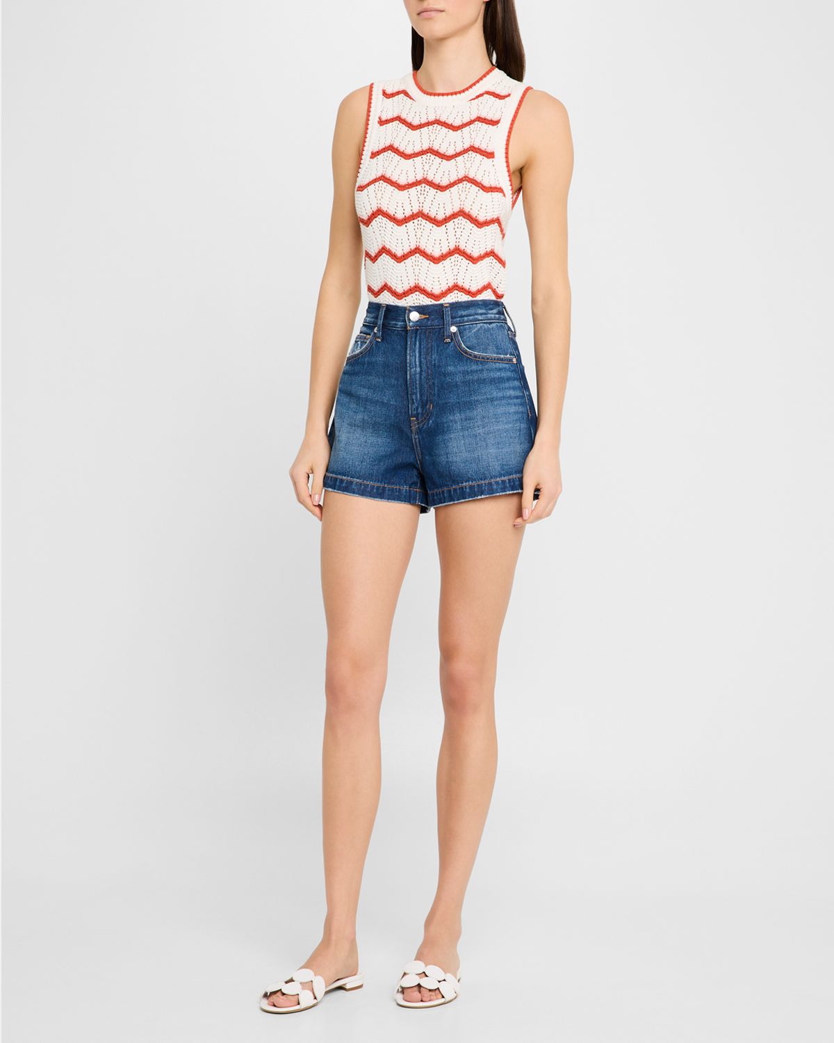 Veronica Beard Timmi High-Rise Denim Shorts