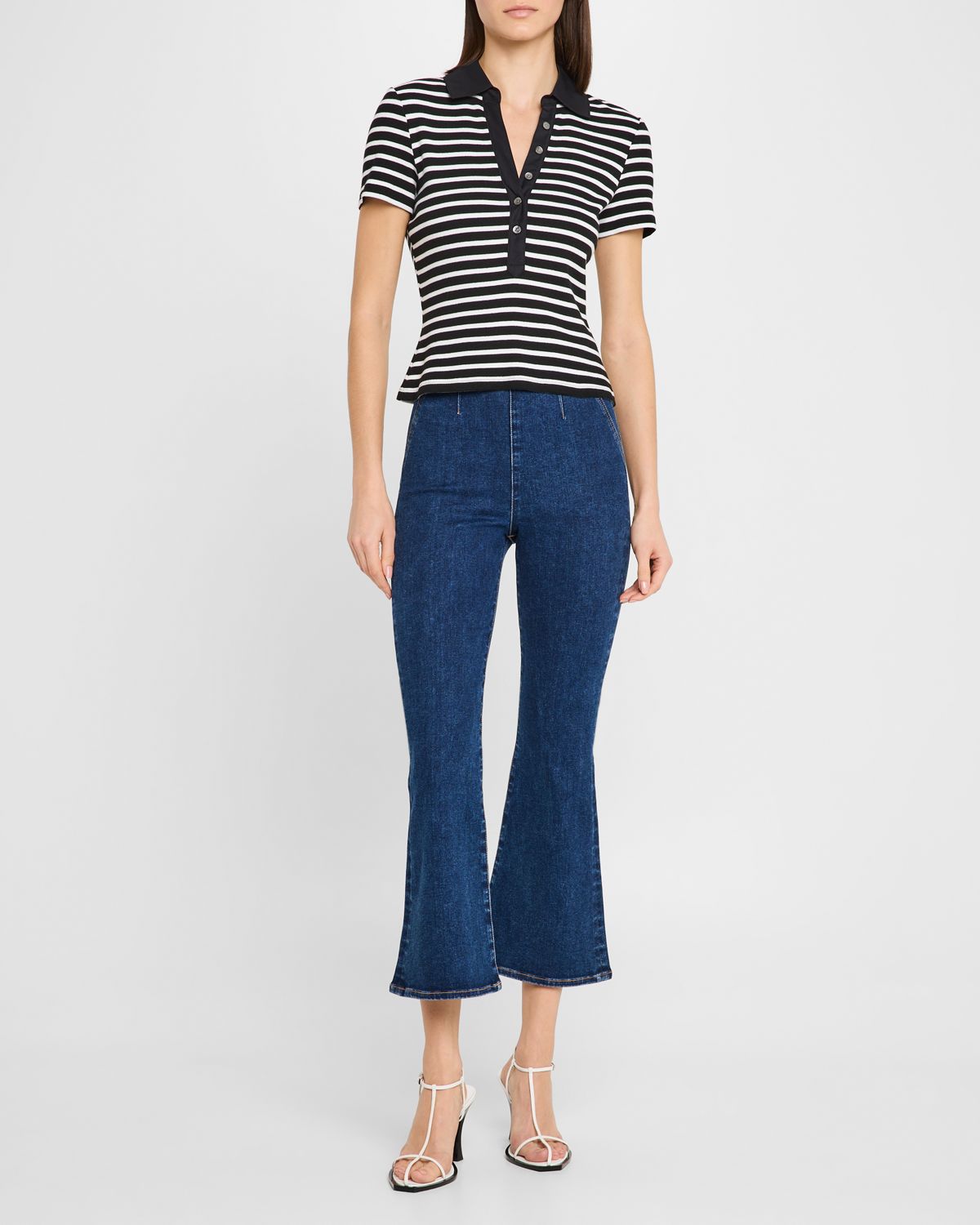 Veronica Beard Kearney Short-Sleeve Polo Tee