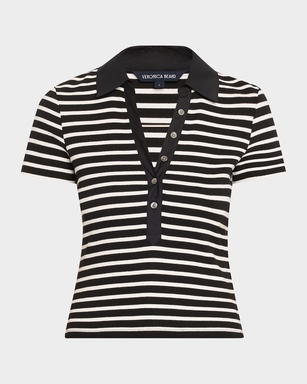 Veronica Beard Kearney Short-Sleeve Polo Tee