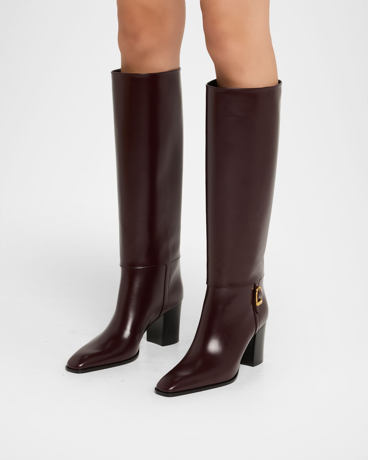 Saint Laurent Julia 75 Knee-High Leather Boots