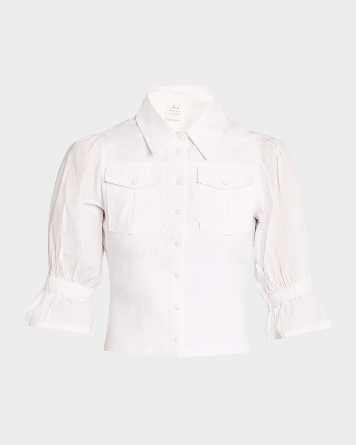 Cinq a Sept Lyric Puff-Sleeve Top