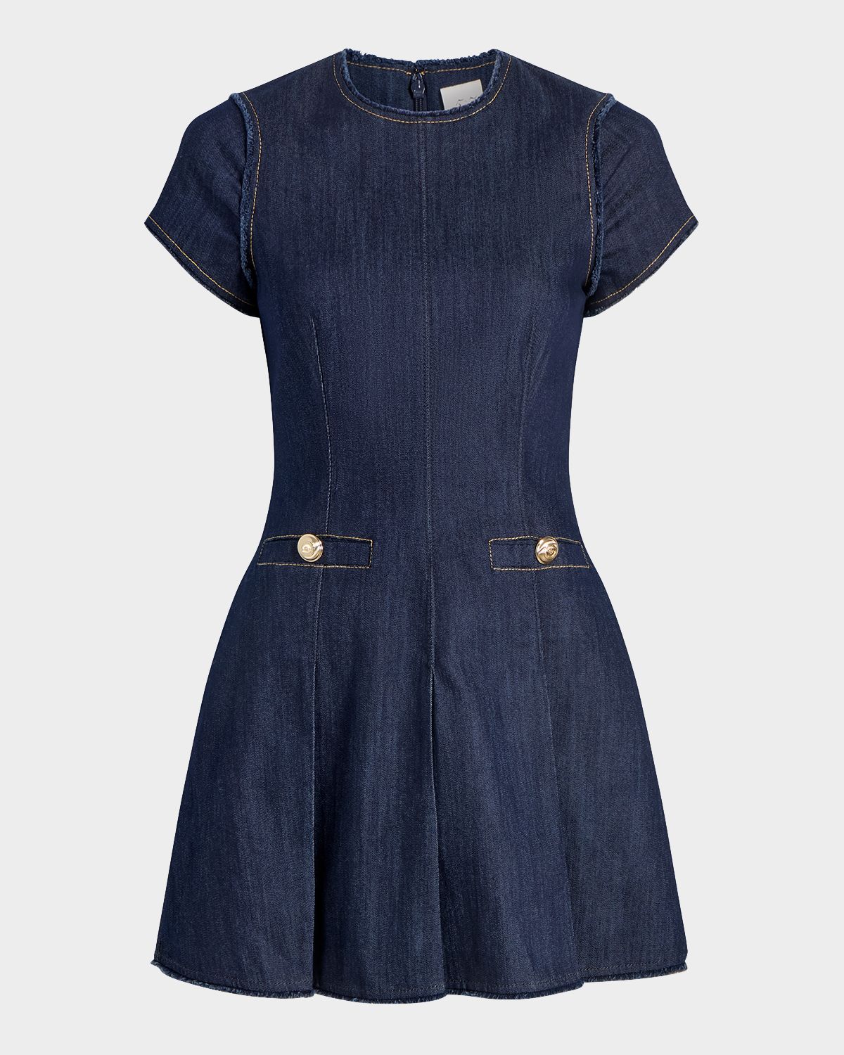 Cinq a Sept Nova Short-Sleeve Denim Mini Dress