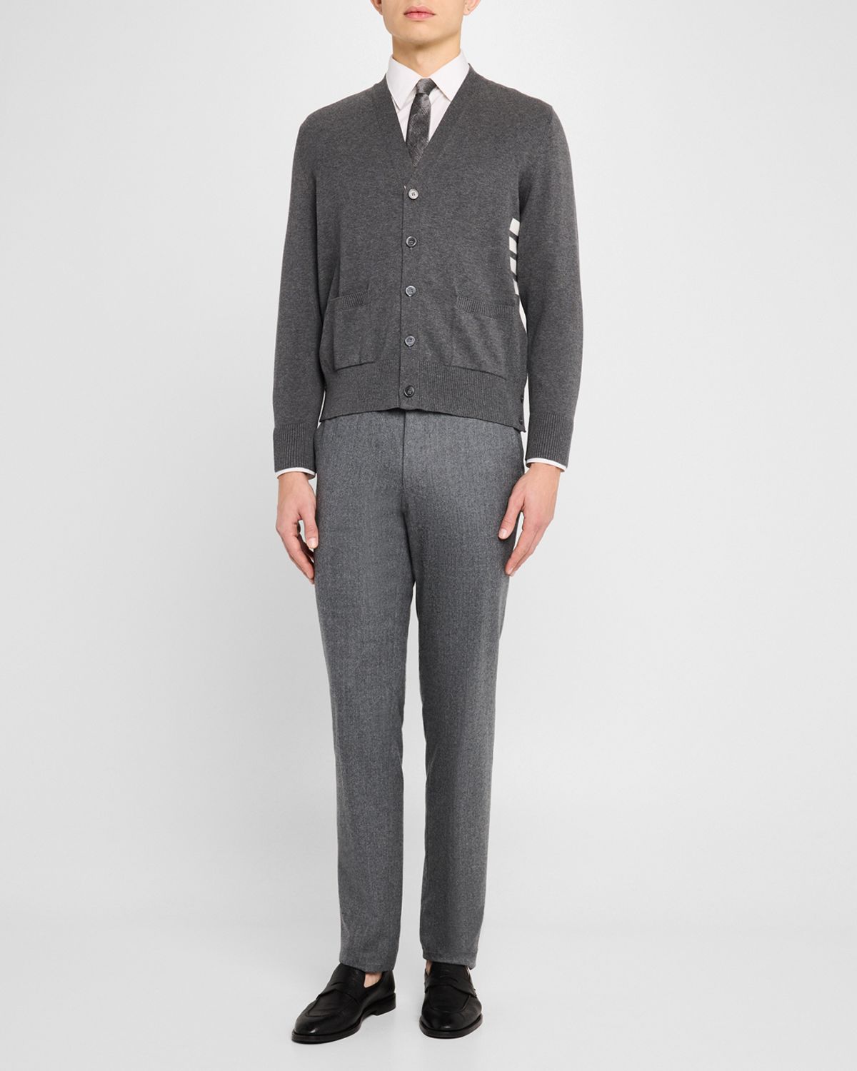 Thom Browne Men 's 4-Bar Stripe V-Neck Cardigan