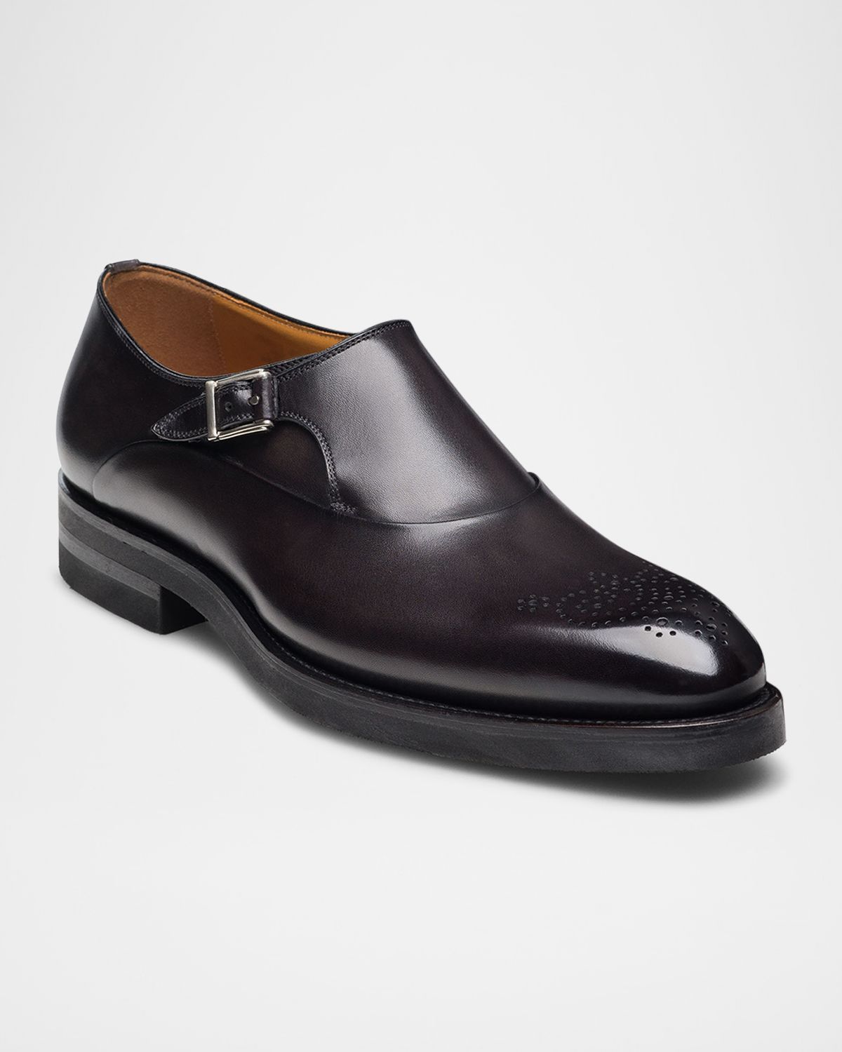 Magnanni Men 's Orlay Brogue Leather Monk Strap Loafers