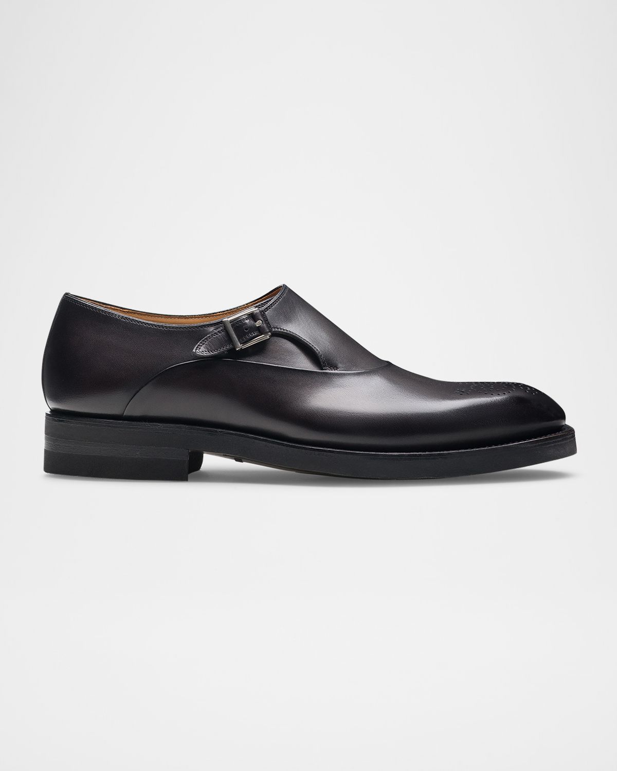 Magnanni Men 's Orlay Brogue Leather Monk Strap Loafers