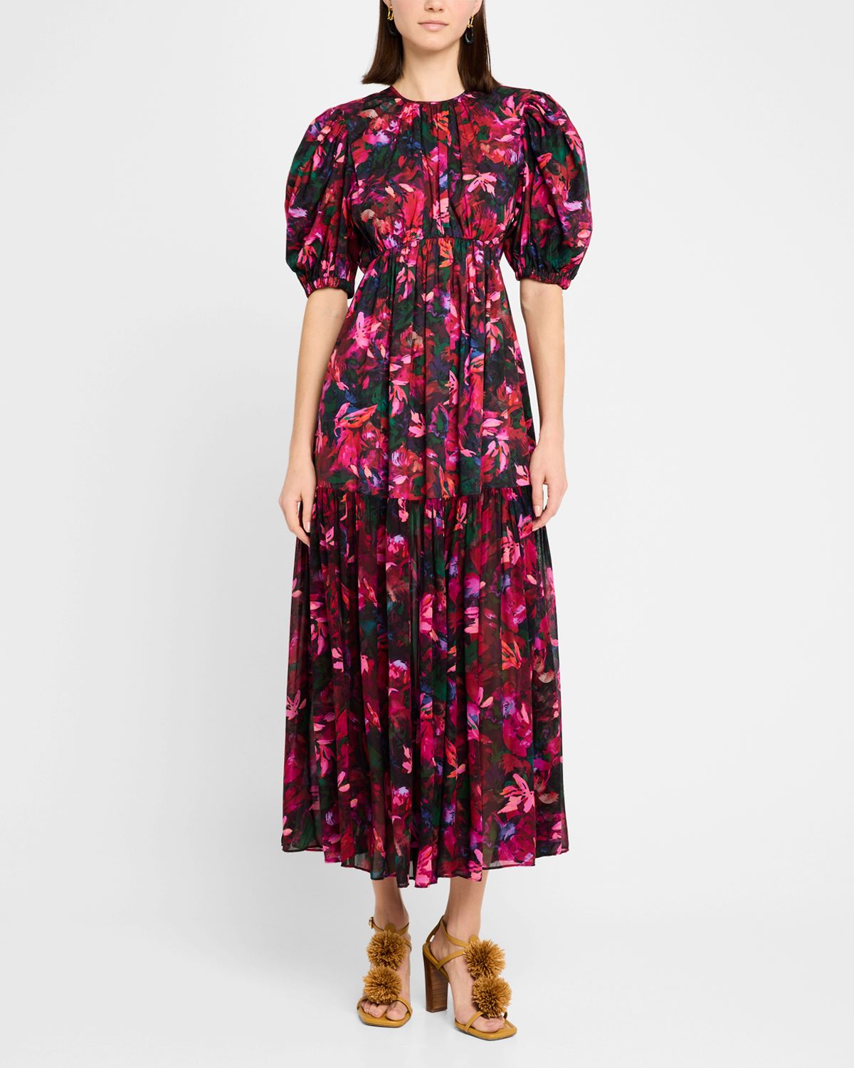 Ulla Johnson Collage Hibiscus Midi Dress
