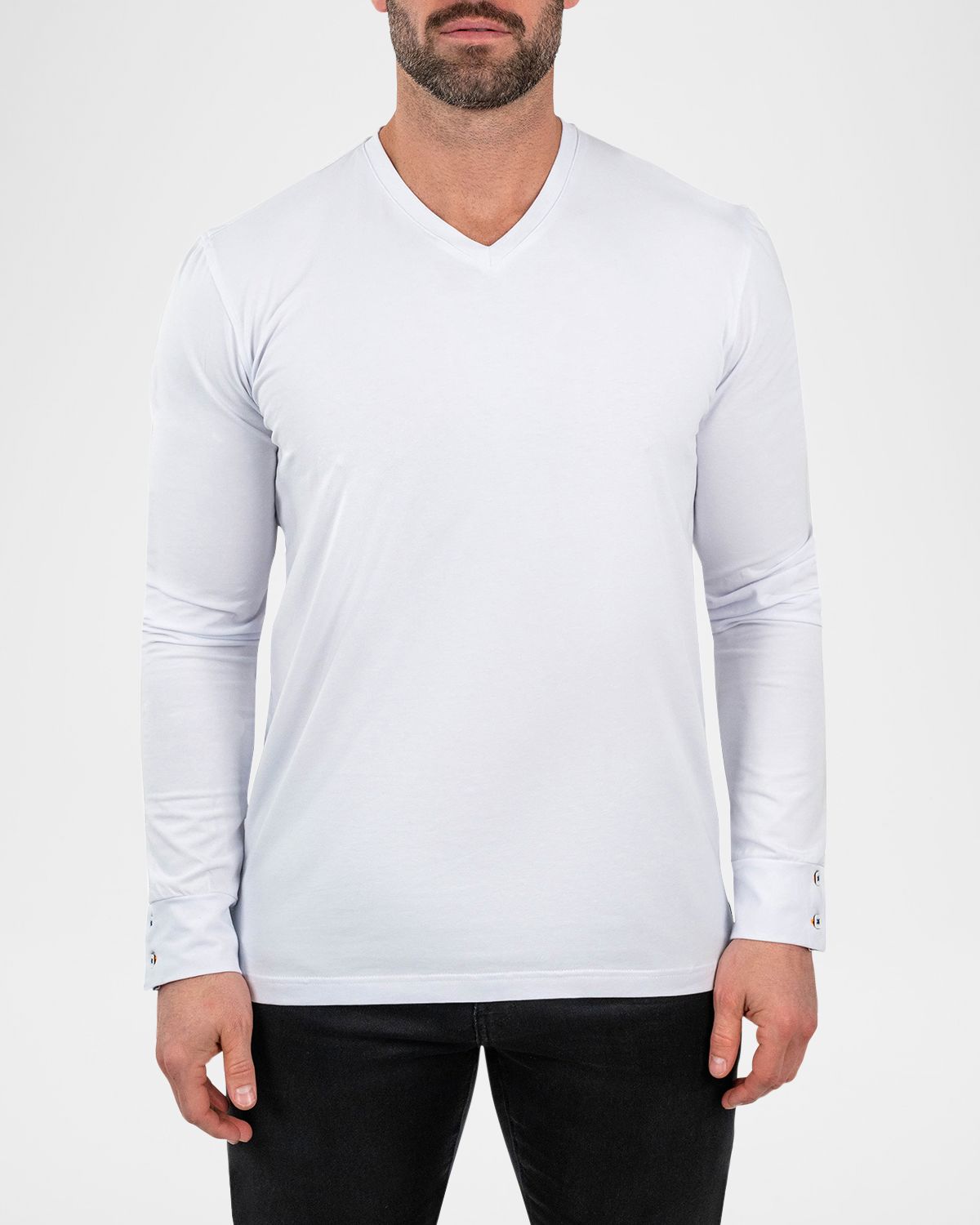 Maceoo Men 's Edison Solid V-Neck Shirt