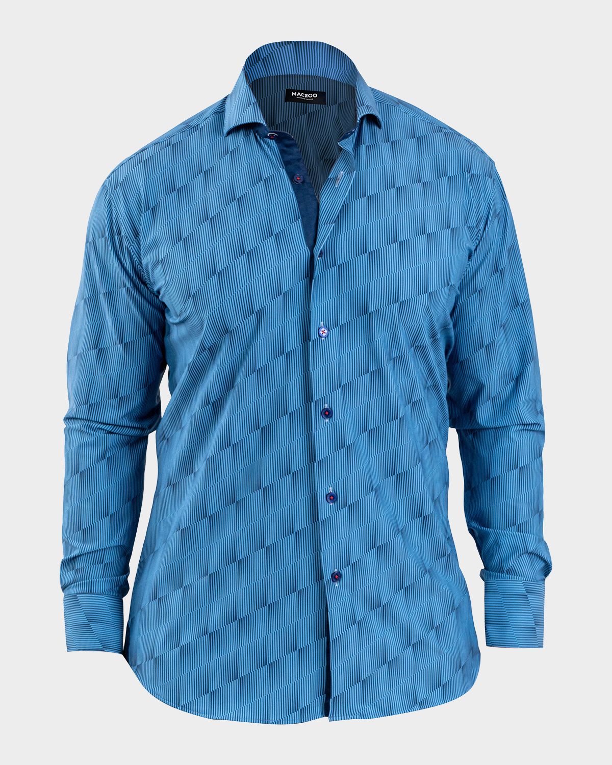 Maceoo Men 's Einstein Abstract Linework Stretch Sport Shirt