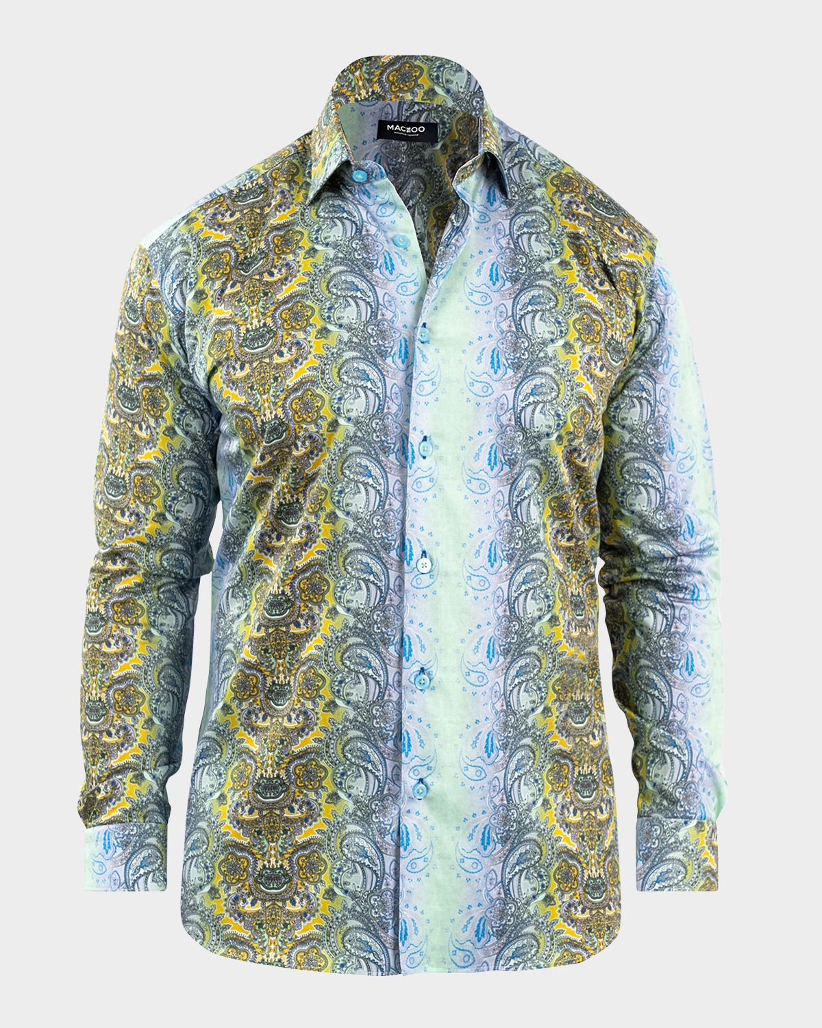 Maceoo Men 's Fibonacci Paisley Degrade Cotton Dress Shirt