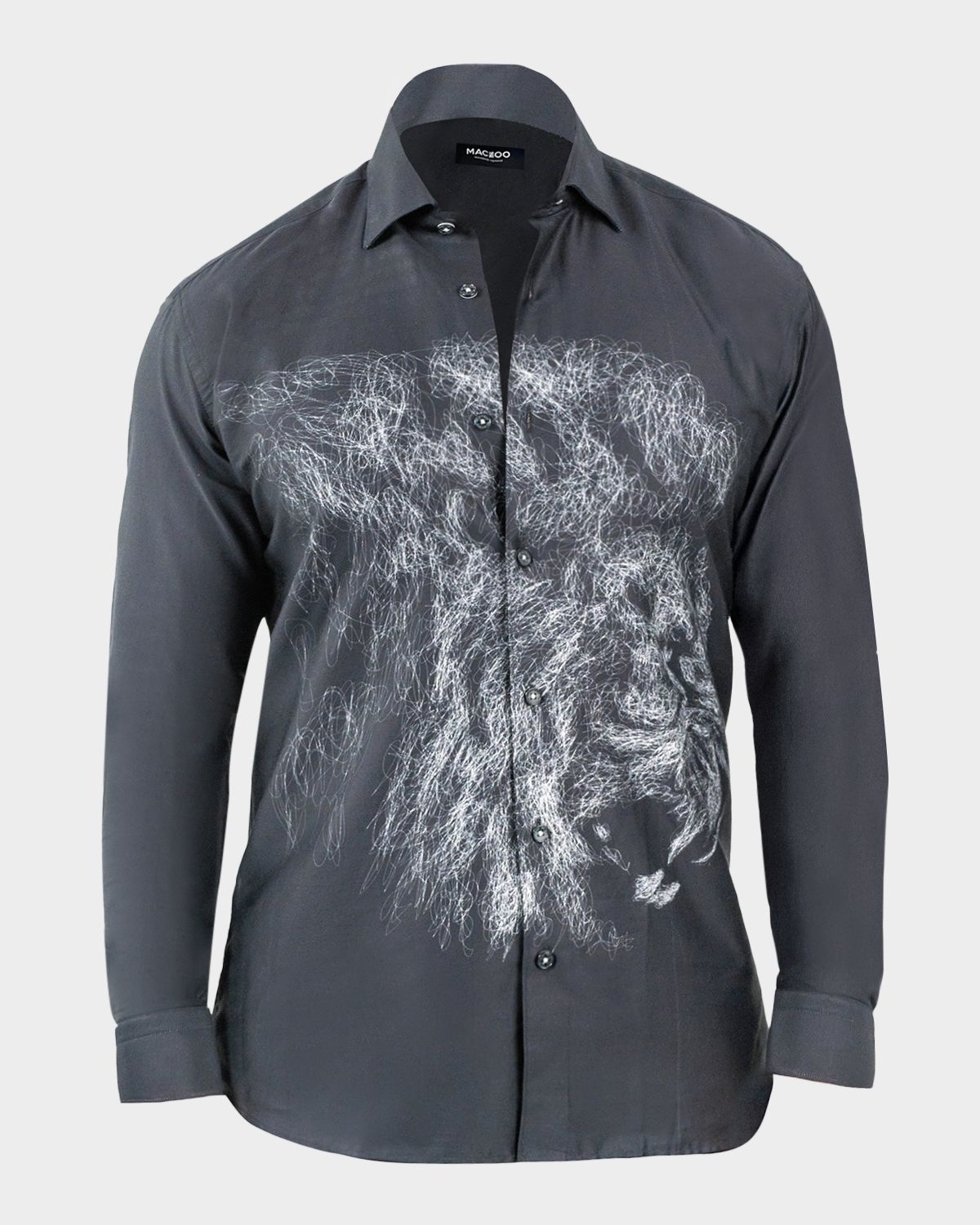 Maceoo Men 's Fibonacci Cotton Lion Chalk Sport Shirt