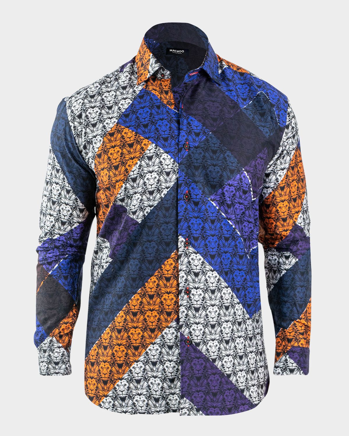 Maceoo Men 's Fibonacci Afro Lion Sport Shirt
