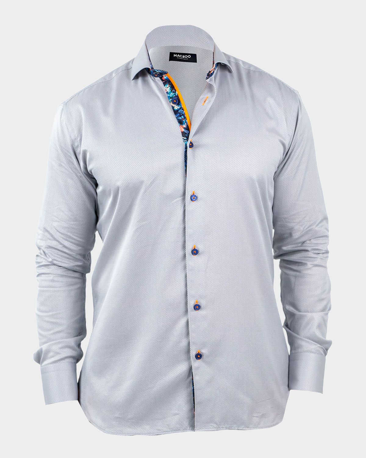 Maceoo Men 's Einstein Jacquard Contrast-Placket Sport Shirt