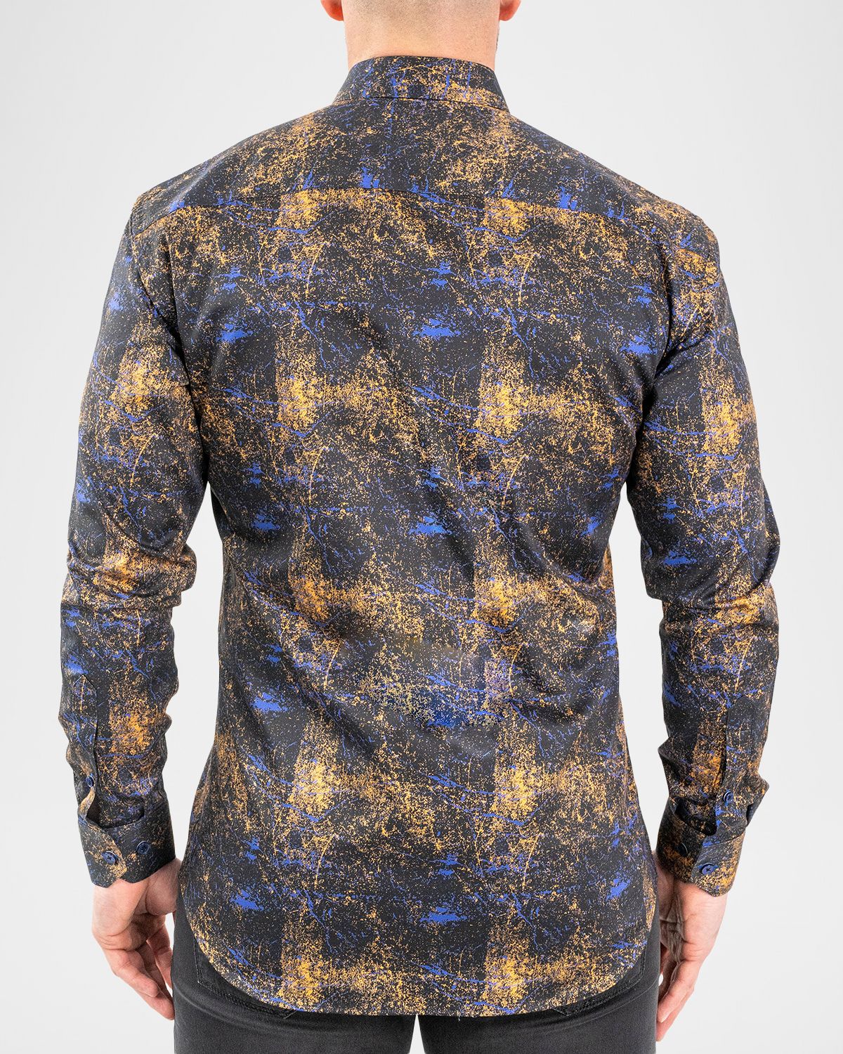 Maceoo Men 's Fibonacci Galaxy Splash Cotton Sport Shirt