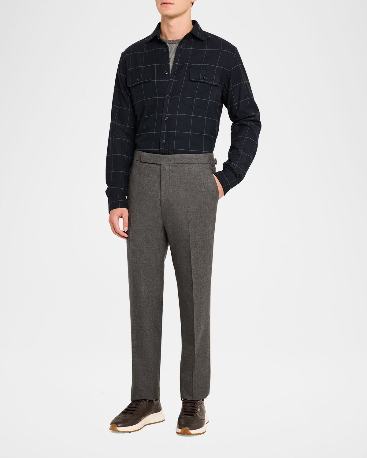 Ralph Lauren Purple Label Men 's Gregory Worsted Flannel Pants