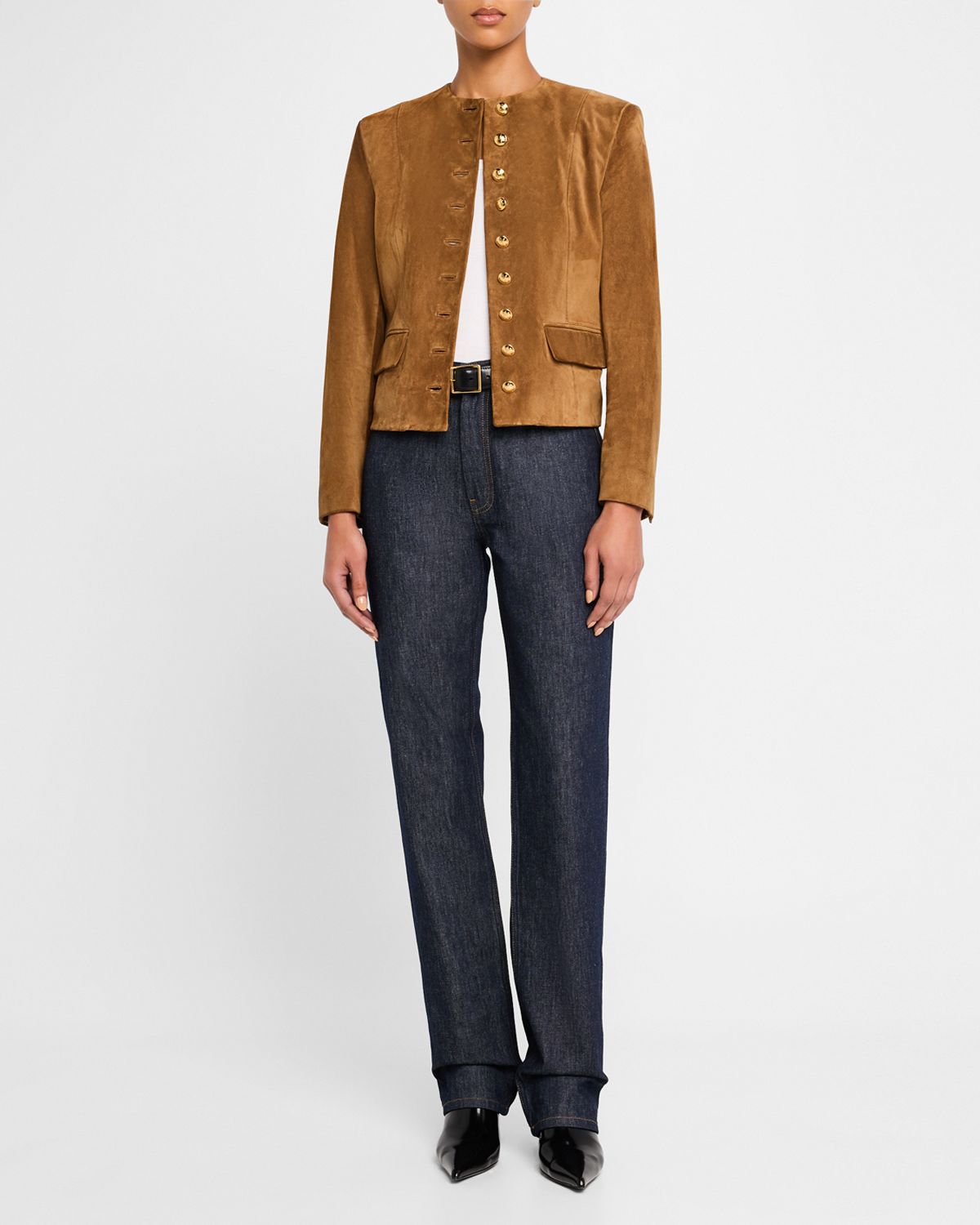 Nili Lotan Nanon Short Suede Jacket