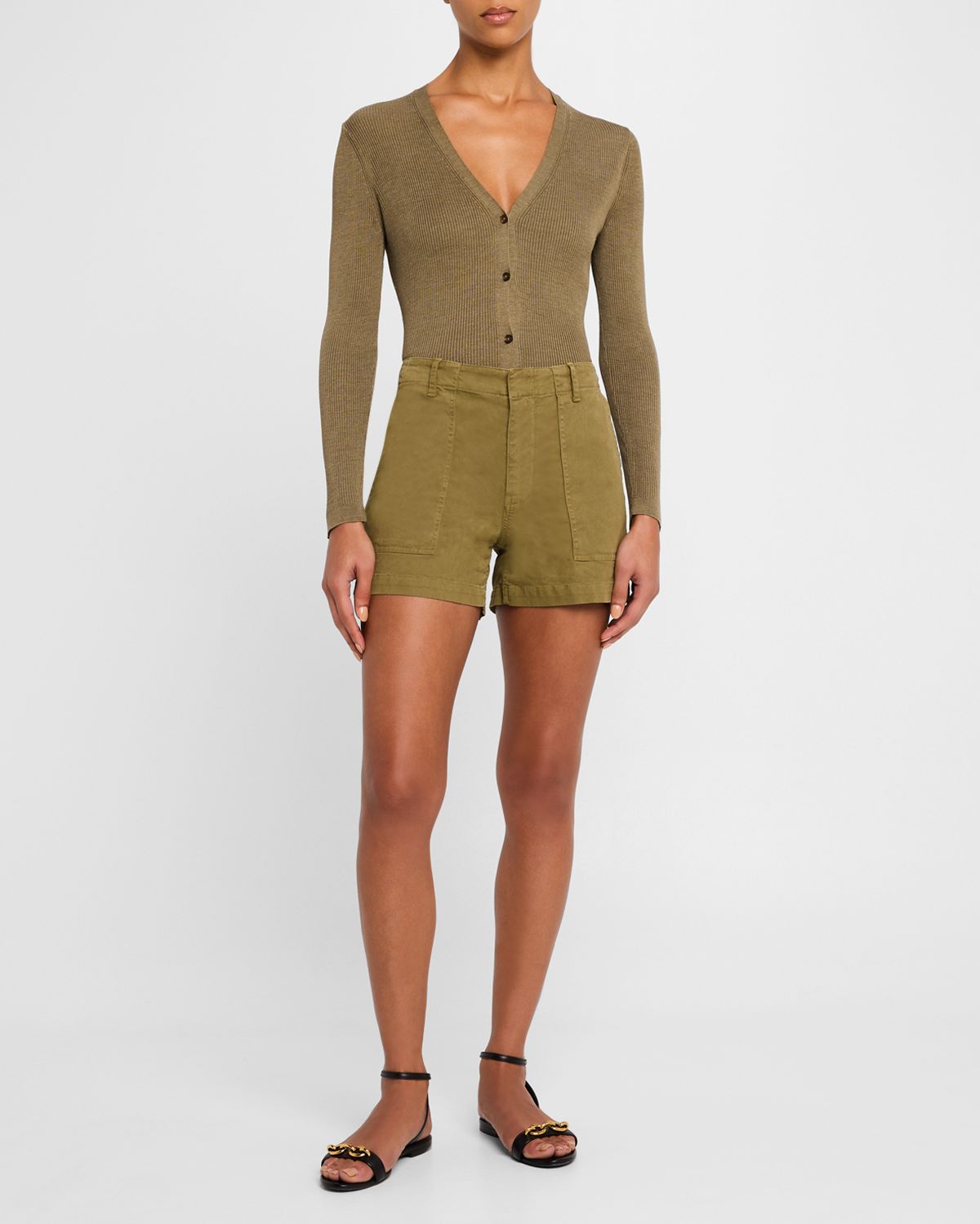 Nili Lotan Utility Cotton Gabardine Shorts