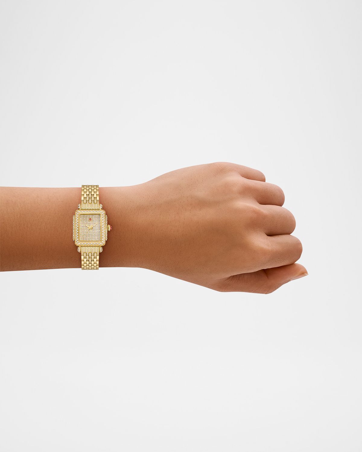 MICHELE Deco Madison Mini 18K Yellow Gold-Plated Stainless Steel Diamond Pavé Watch - Exclusive