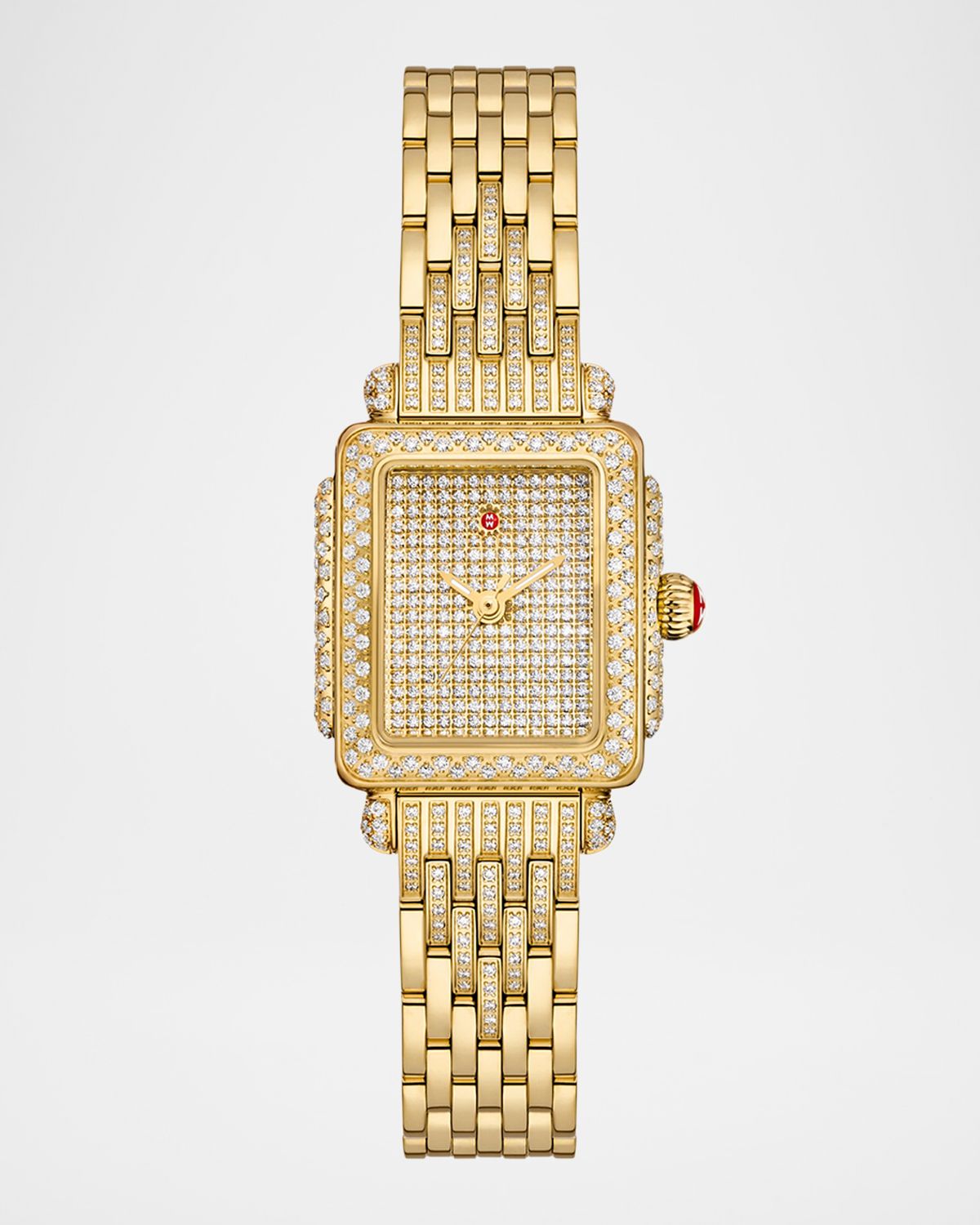 MICHELE Deco Madison Mini 18K Yellow Gold-Plated Stainless Steel Diamond Pavé Watch - Exclusive
