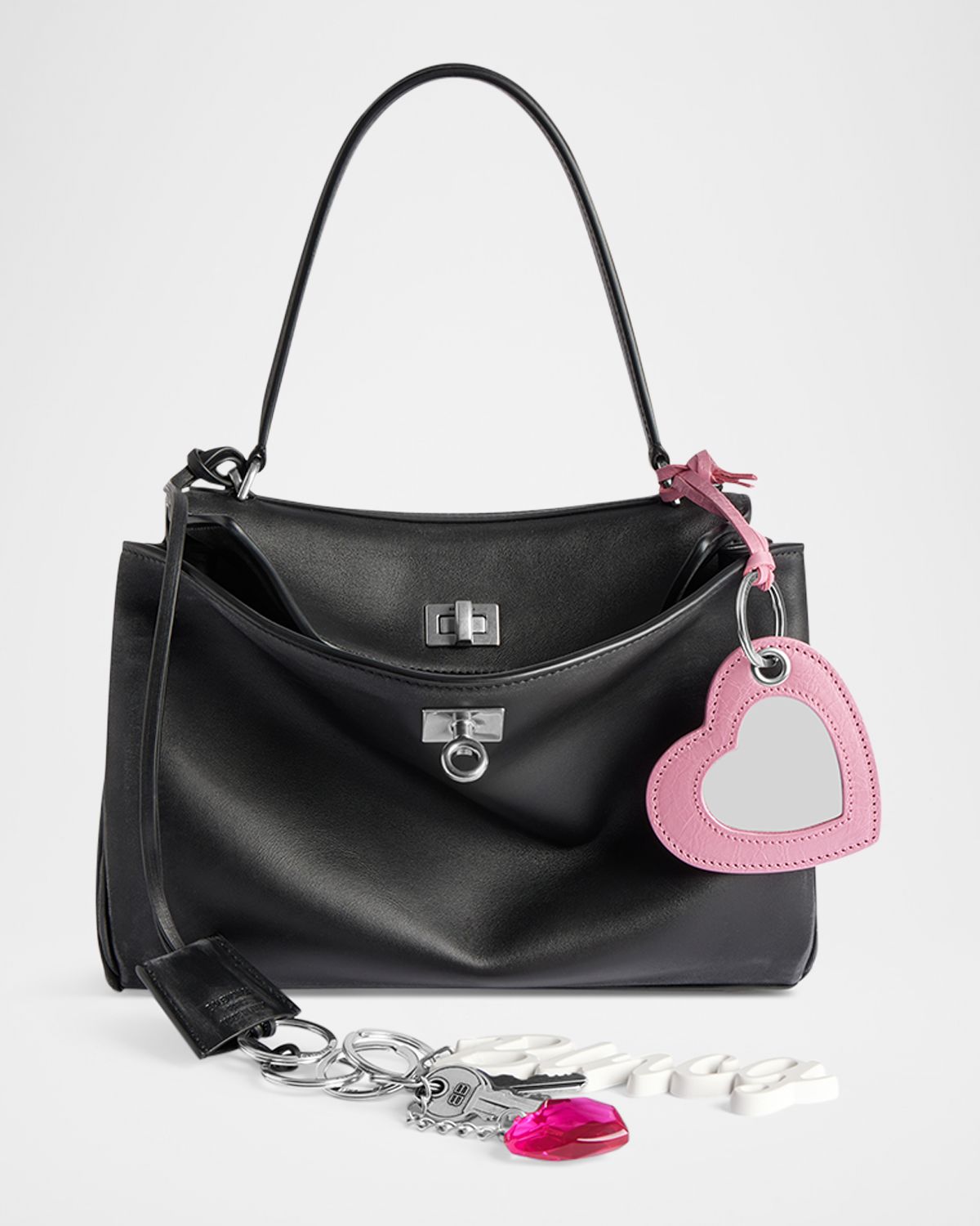 Balenciaga Rodeo Small Calfskin Leather Bag with Charms