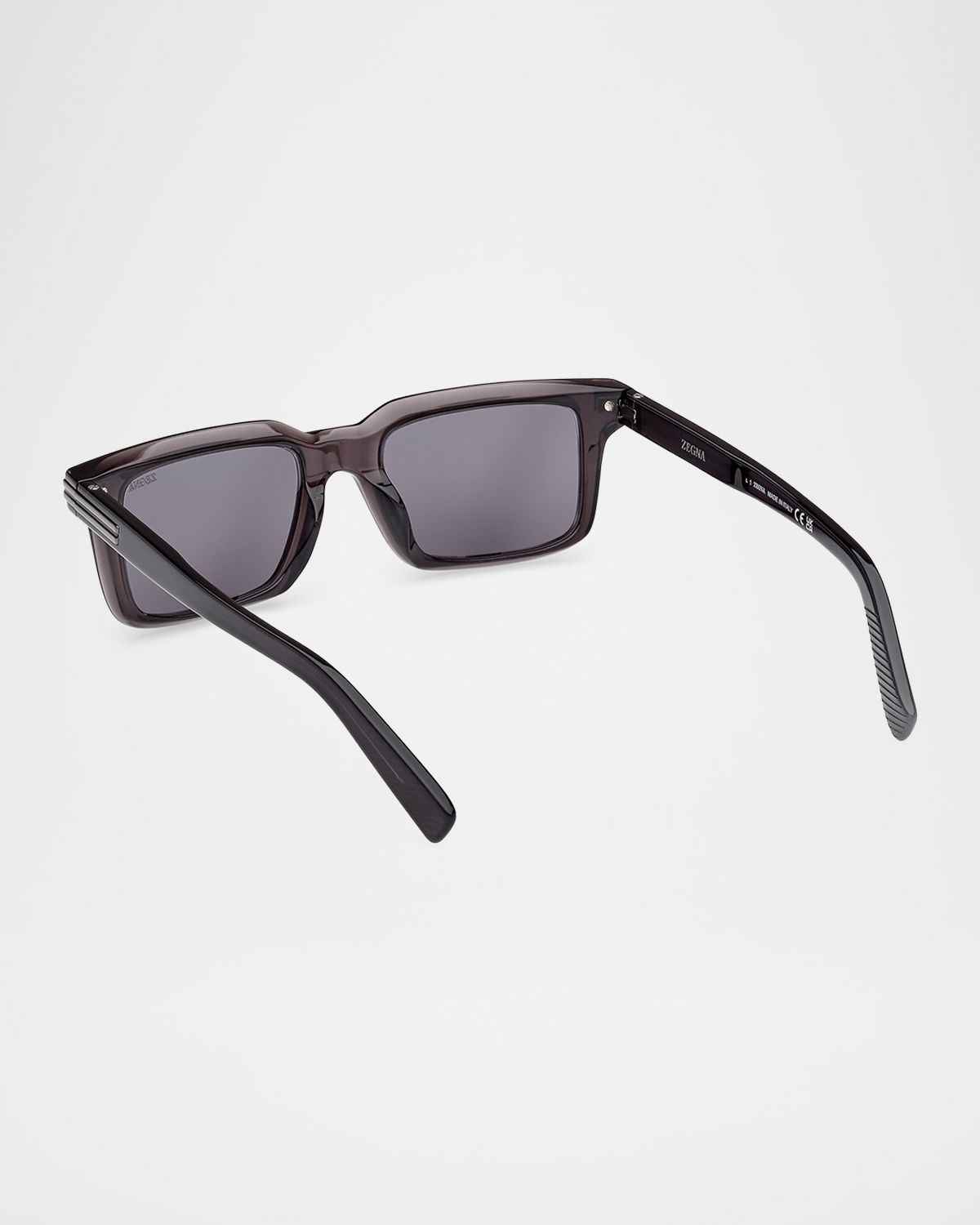 ZEGNA Men 's Rectangle Acetate Sunglasses