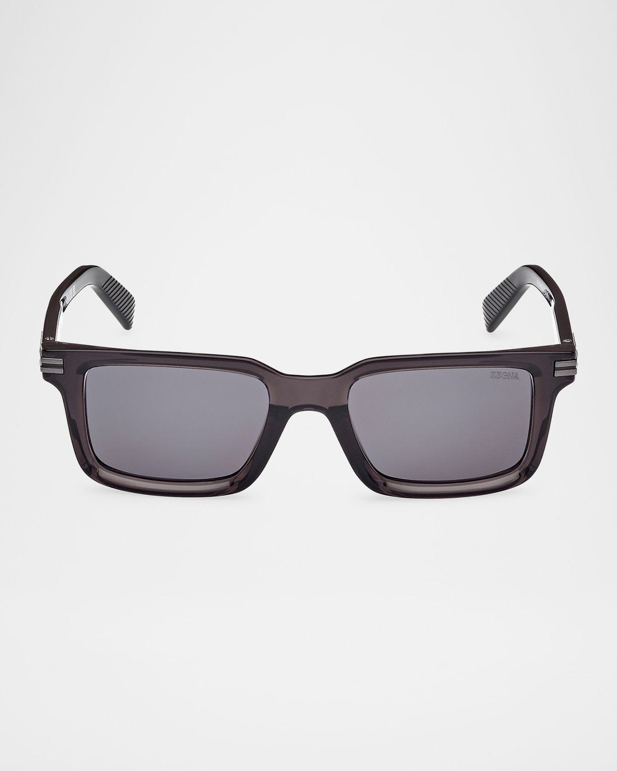 ZEGNA Men 's Rectangle Acetate Sunglasses