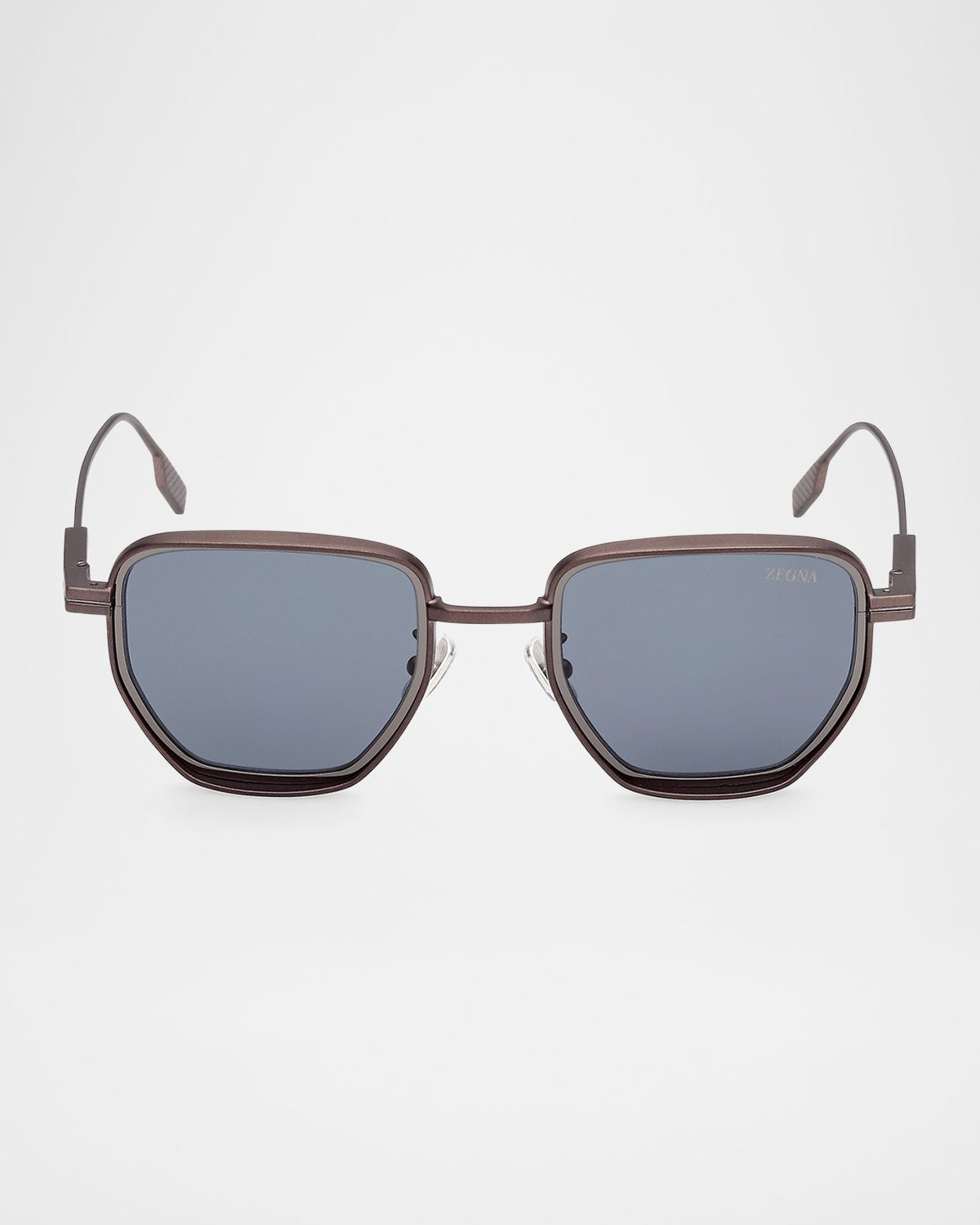 ZEGNA Men 's Round Metal and Acetate Sunglasses