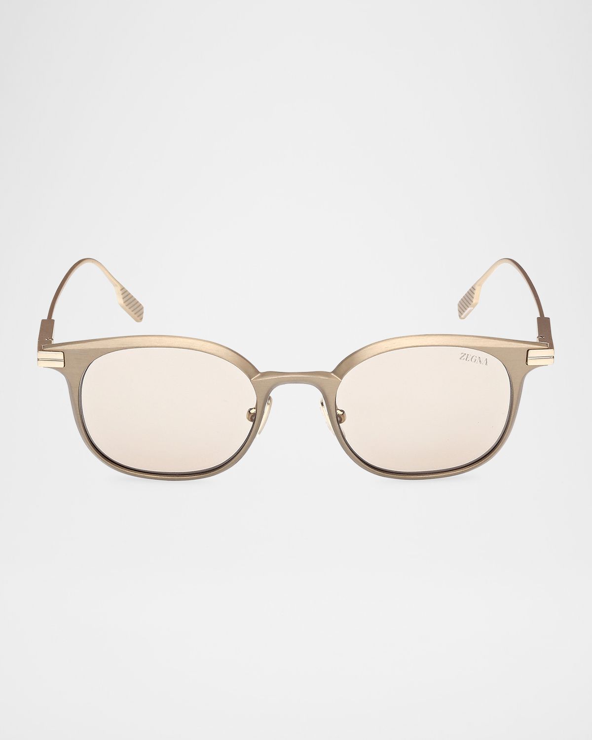 ZEGNA Men 's Round Metal Sunglasses
