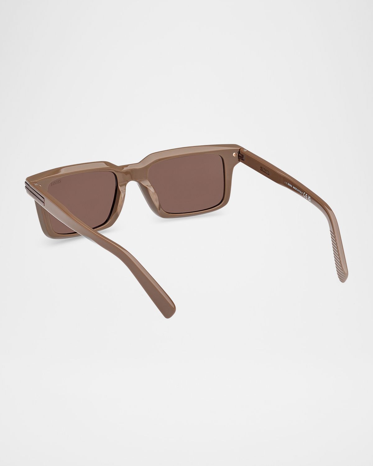 ZEGNA Men 's Rectangle Acetate Sunglasses