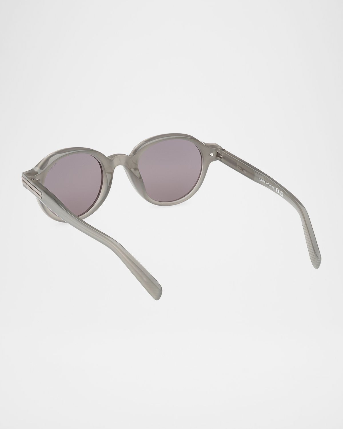 ZEGNA Men 's Round Acetate Sunglasses