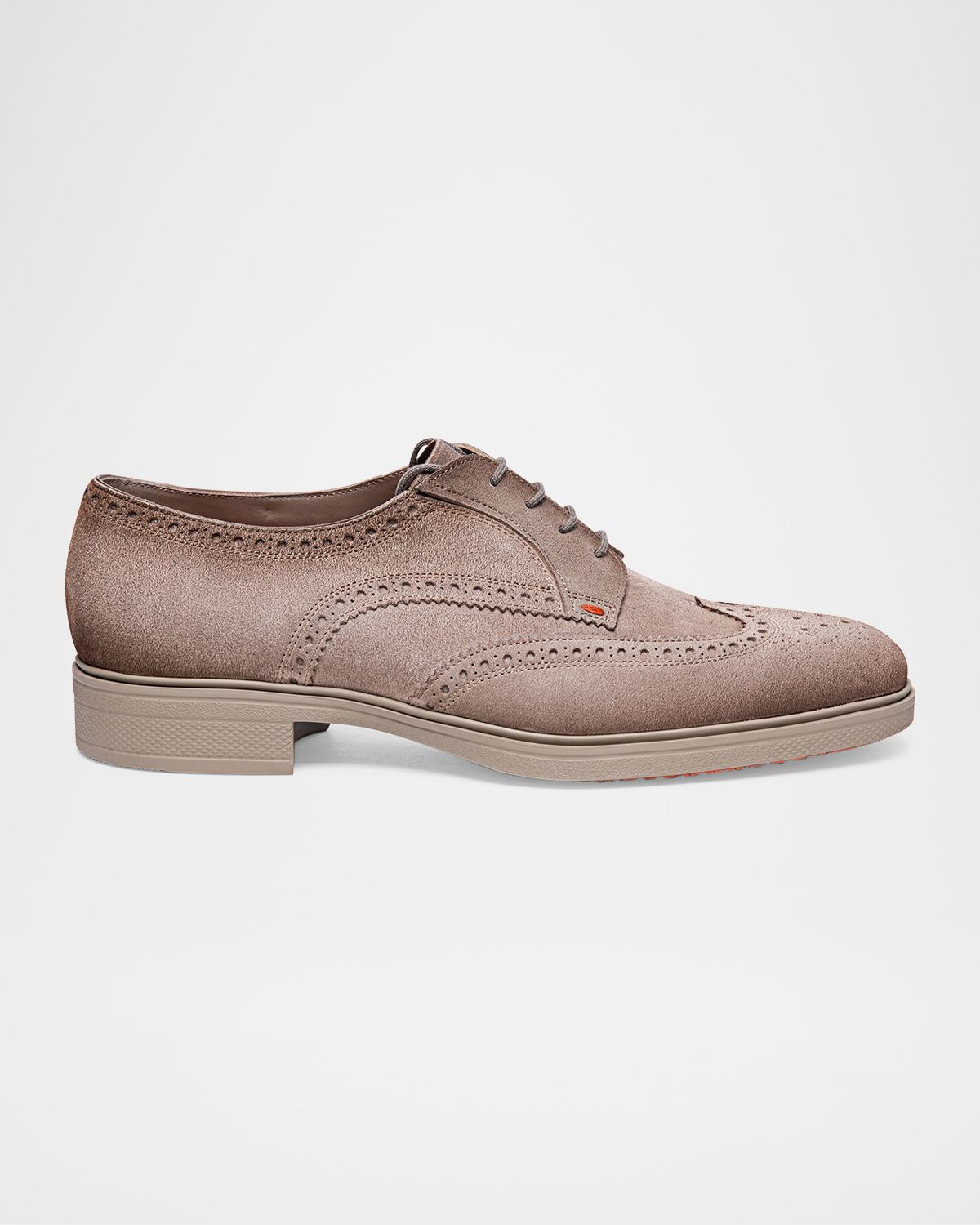 Santoni Men 's Easy Suede Brogue Wingtip Derby Shoes