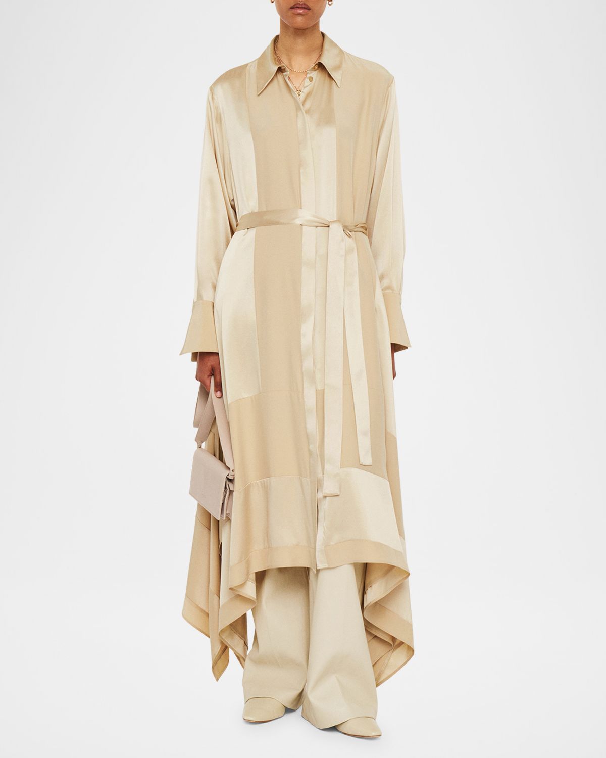 Joseph Cyprien Paneled Handkerchief Midi Shirtdress