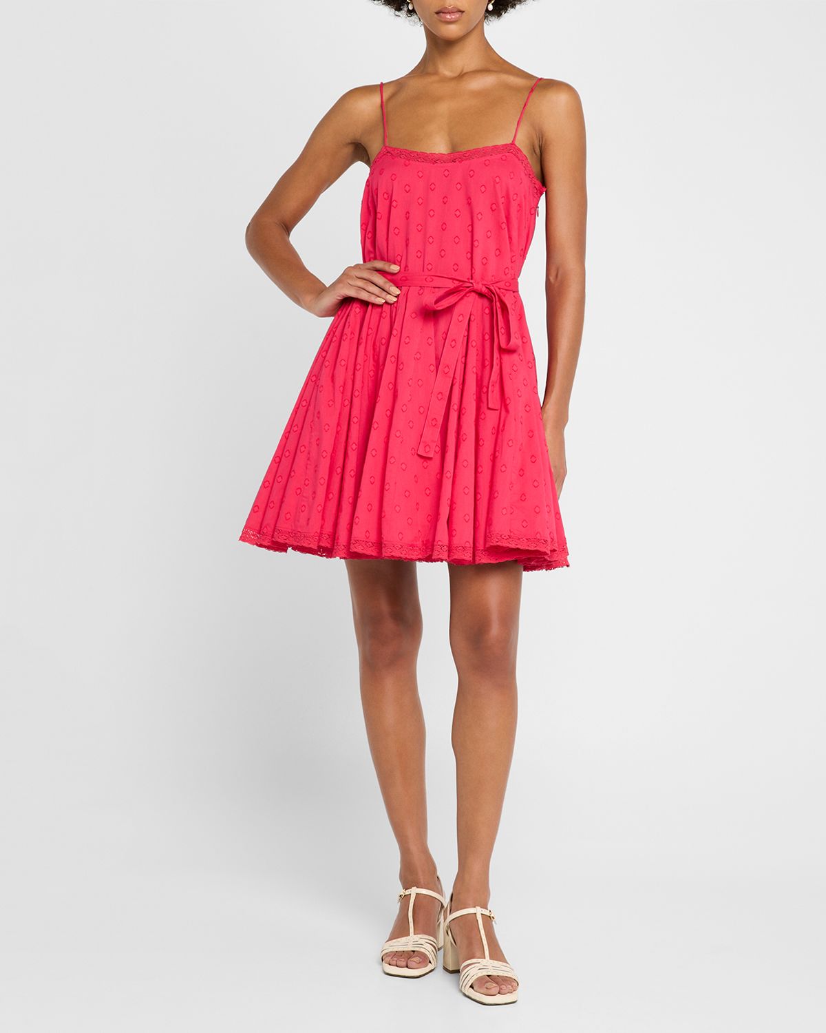 Ulla Johnson Beatriz Lace-Trim A-Line Mini Dress