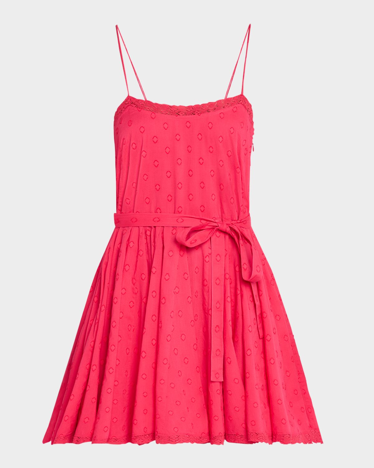 Ulla Johnson Beatriz Lace-Trim A-Line Mini Dress