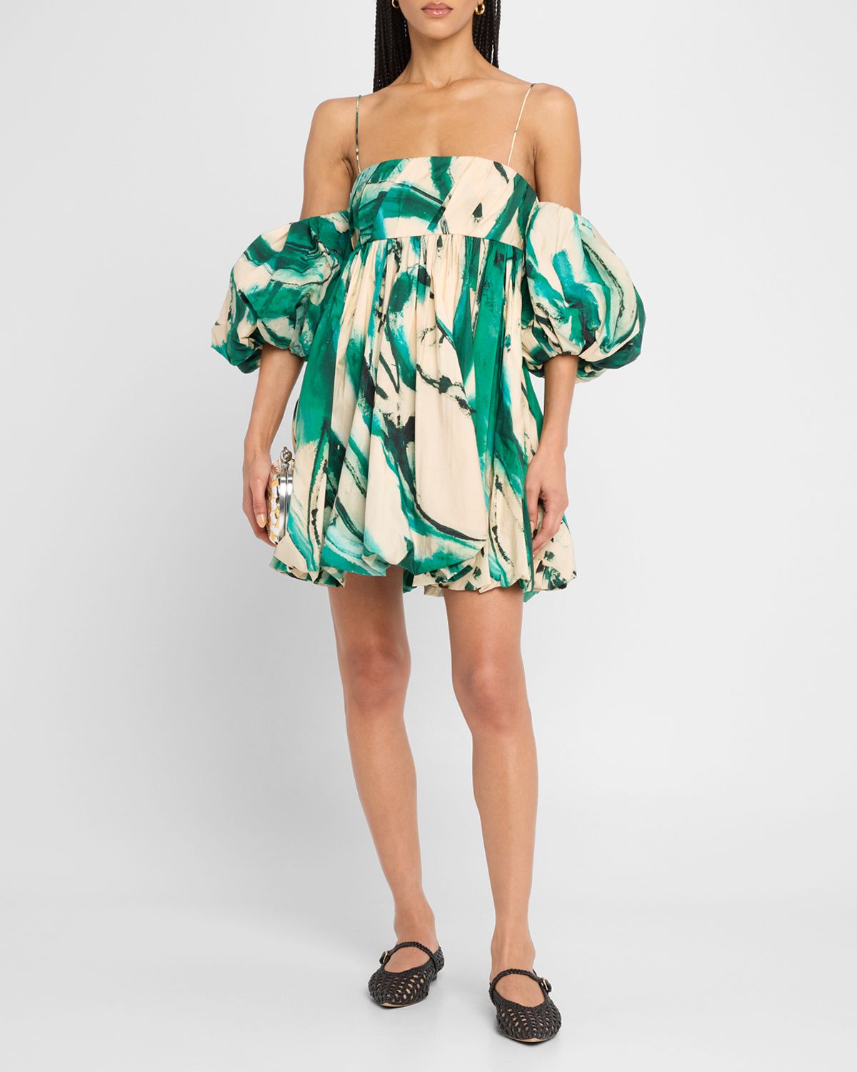 Ulla Johnson UJ x Lee Krasner Hartigan Portrait in Green Mini Dress