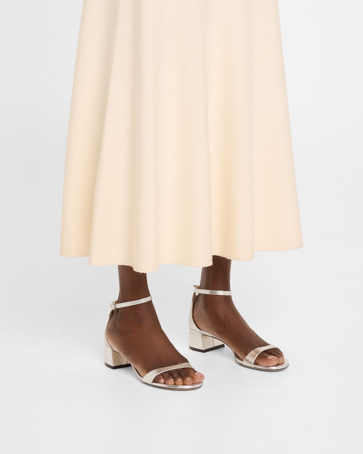 Stuart Weitzman Nudist Metallic Ankle-Strap Sandals