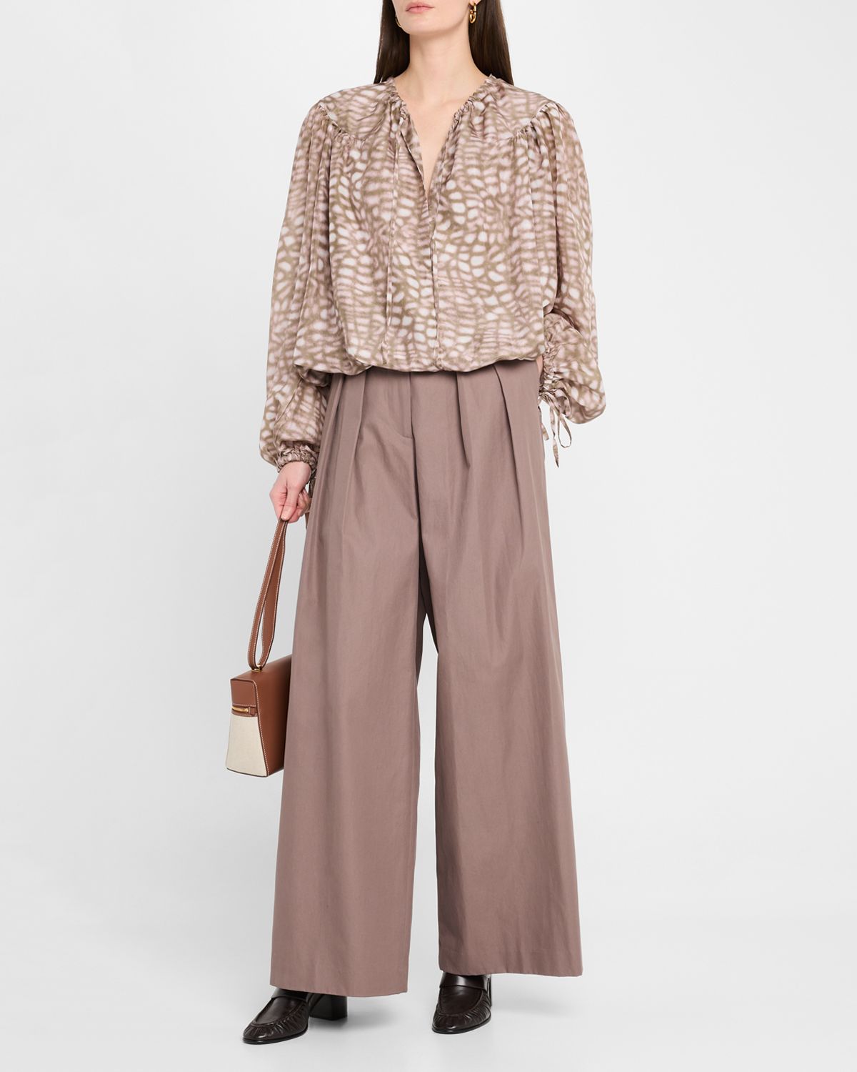 Dries Van Noten Pamplona Pleated Wide-Leg Pants