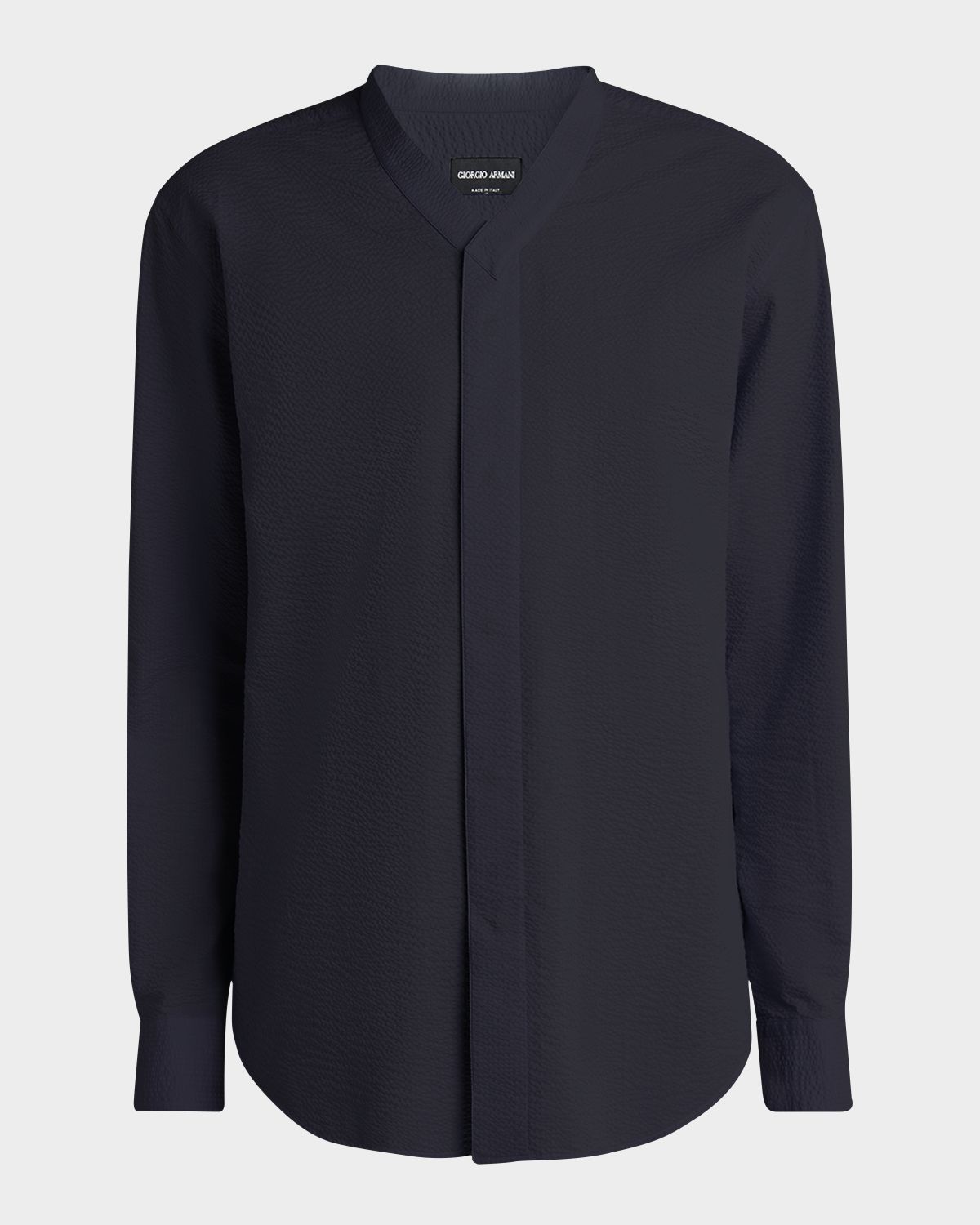 Giorgio Armani Men 's Solid Seersucker Sport Shirt