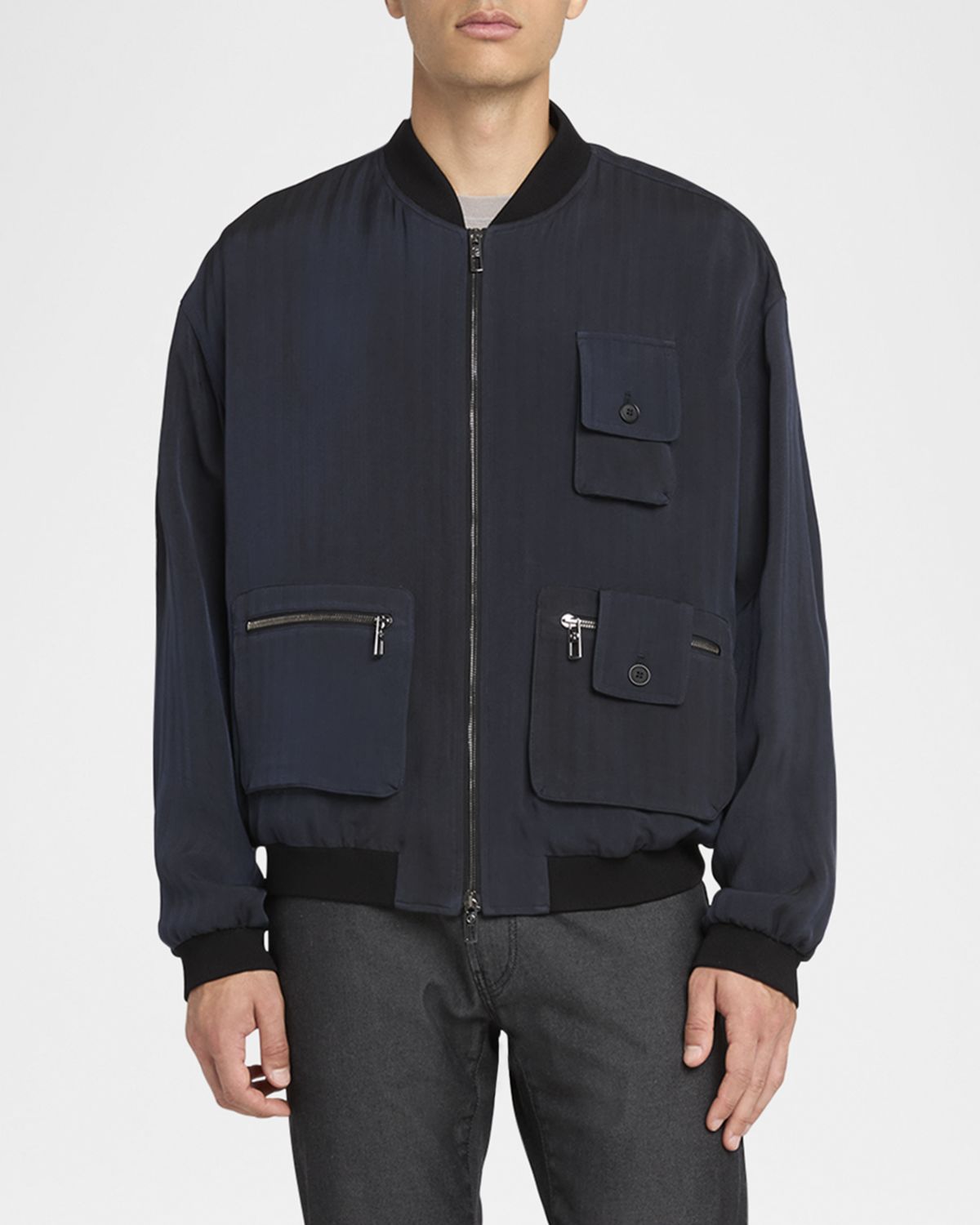 Giorgio Armani Men 's Chevron Utility Bomber Jacket