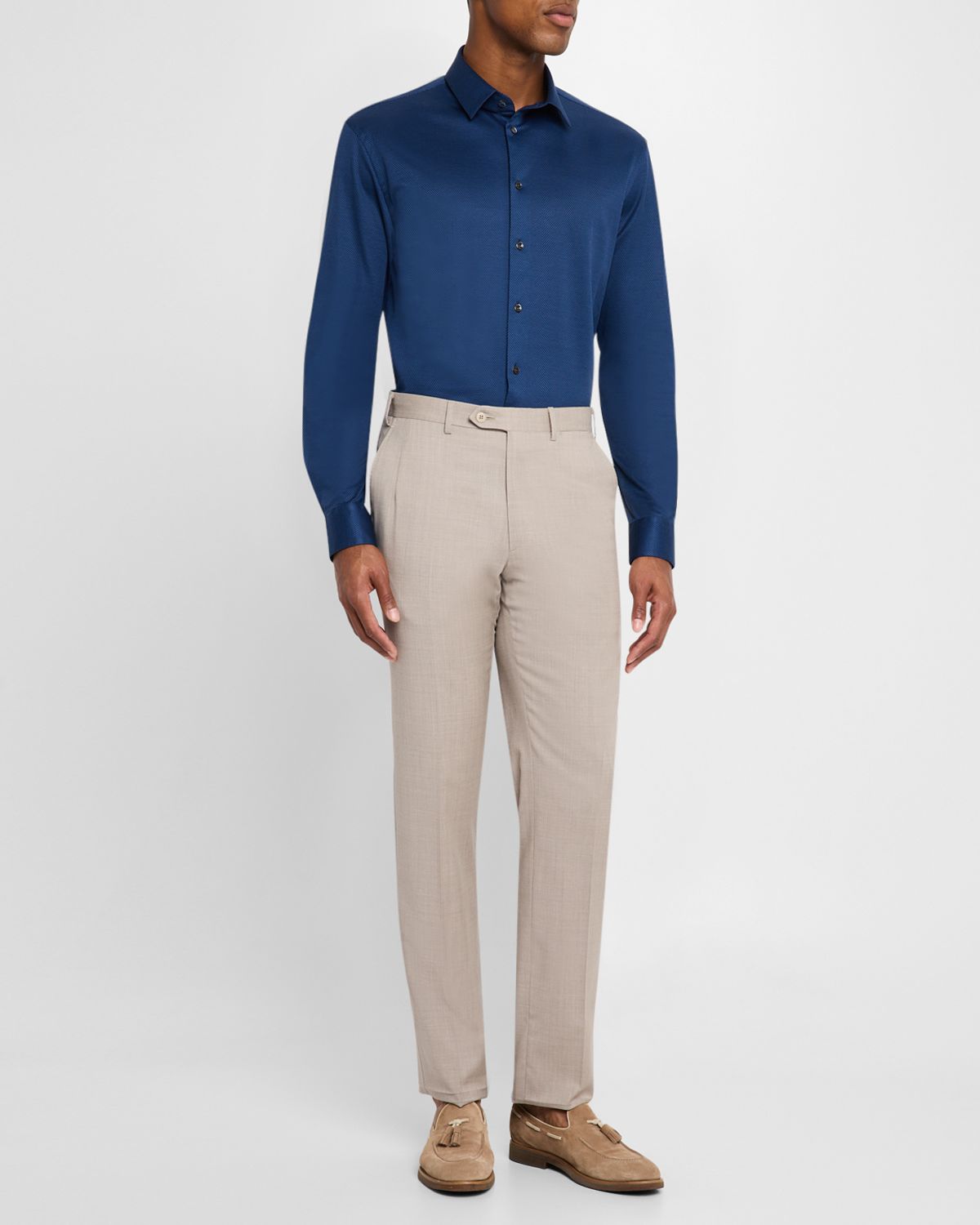 Giorgio Armani Men 's Micro-Structure Jersey Sport Shirt