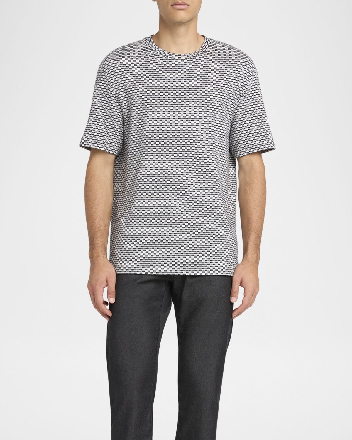 Giorgio Armani Men 's Square Jersey Jacquard T-Shirt
