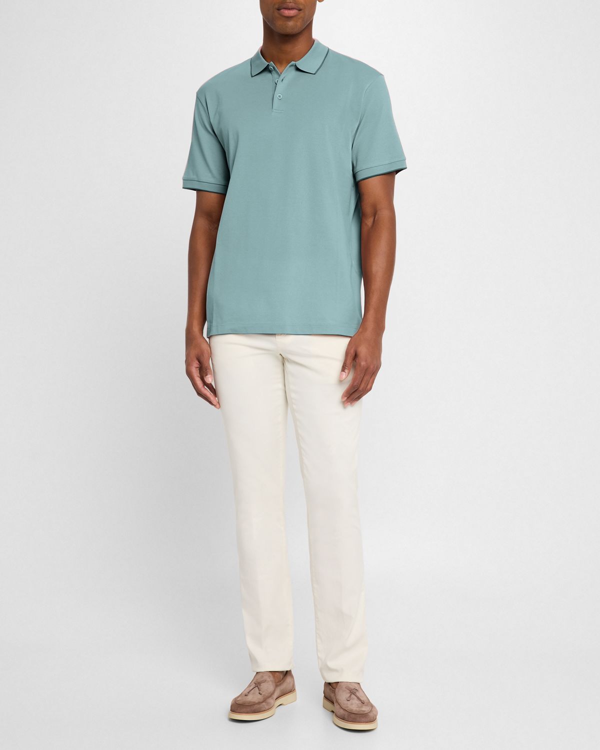 Giorgio Armani Men 's Tipped Pique Polo Shirt