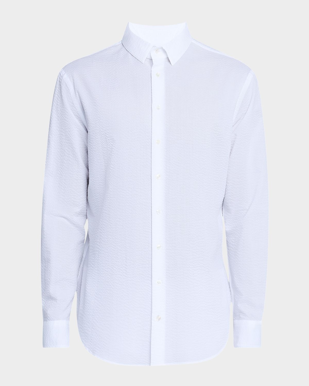 Giorgio Armani Men 's Solid Seersucker Sport Shirt | Thumbnail 6 Giorgio Armani Men 's Solid Seersucker Sport Shirt | Thumbnail 6