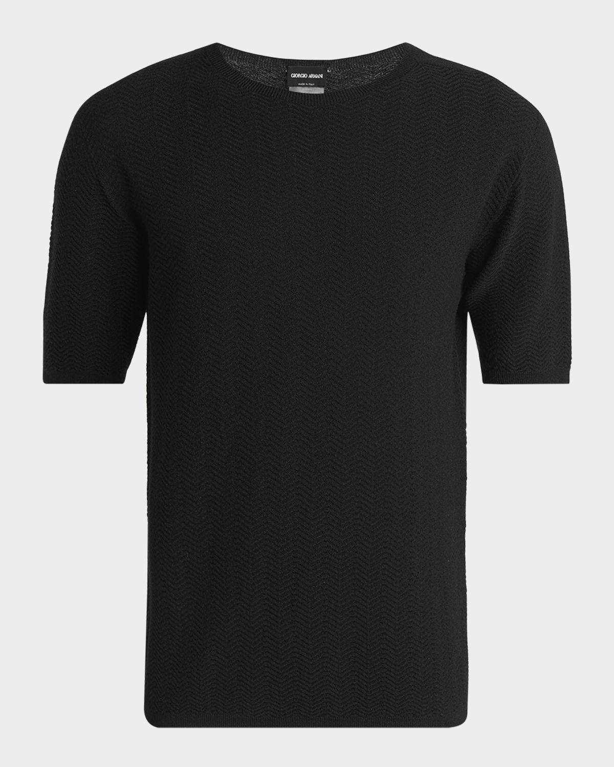Giorgio Armani Men 's Chevron Short-Sleeve Crewneck Sweater