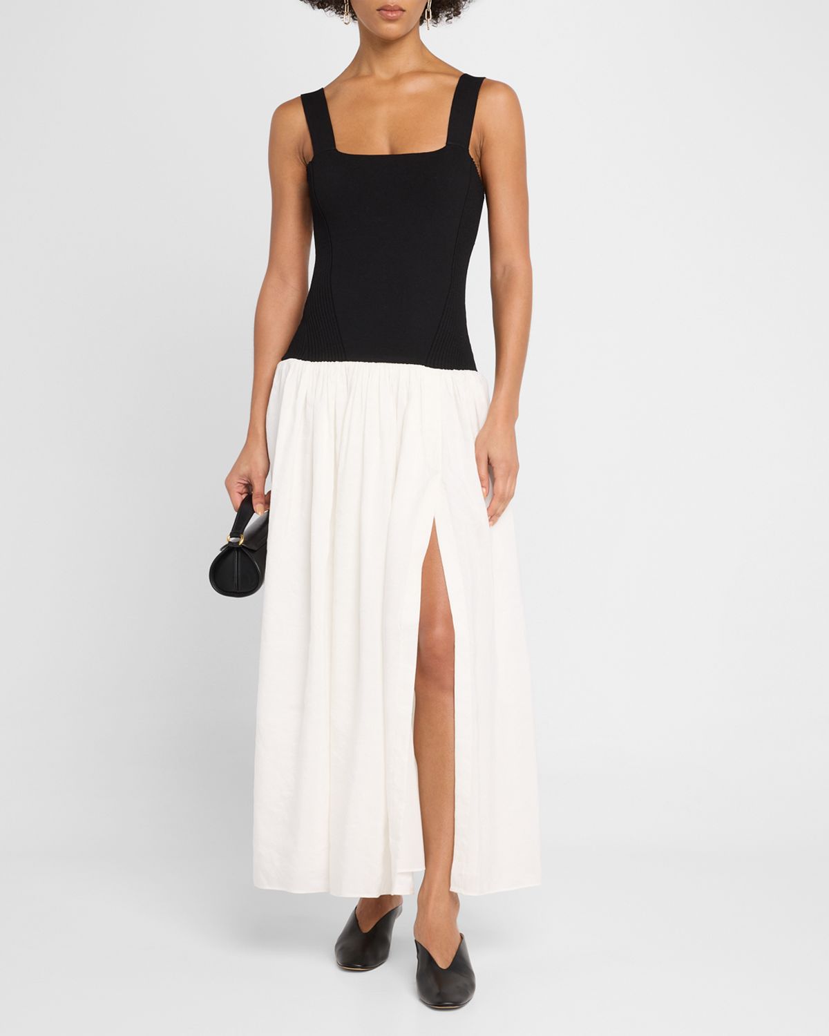 La Ligne Henriette Mixed-Media Tank Top Dress