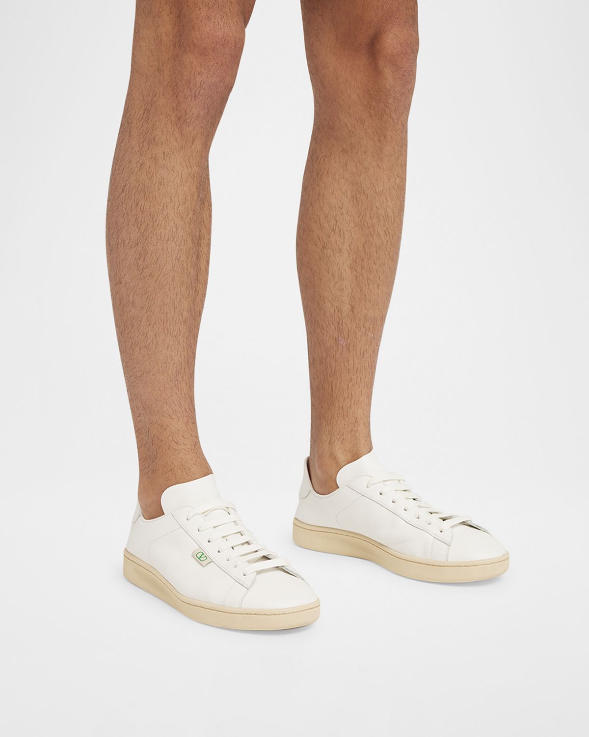Valentino Garavani Men's Royco V Logo Calfskin Low-Top Sneakers